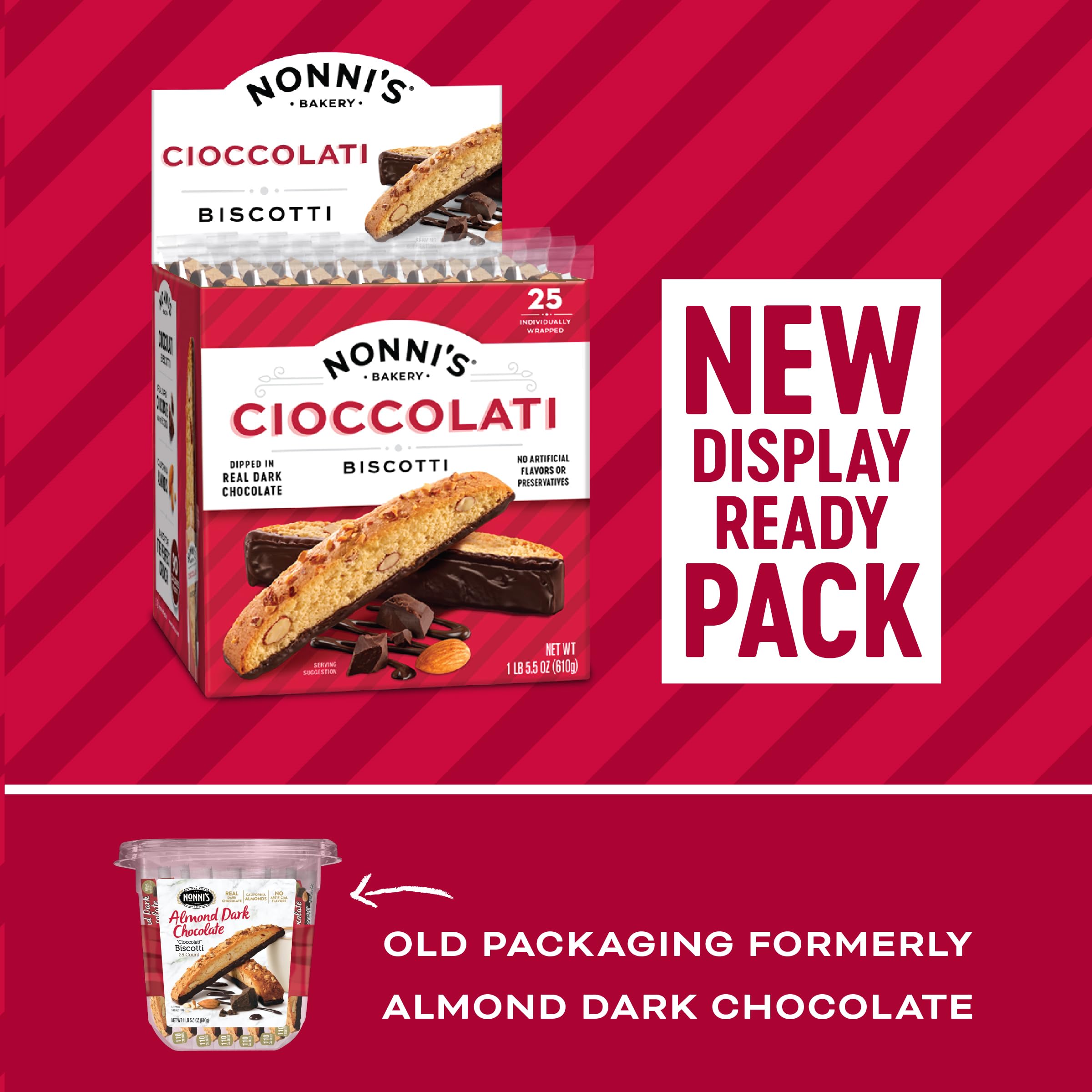 Nonni's biscotti crunch with almond and walnut filling, a satisfying bite.