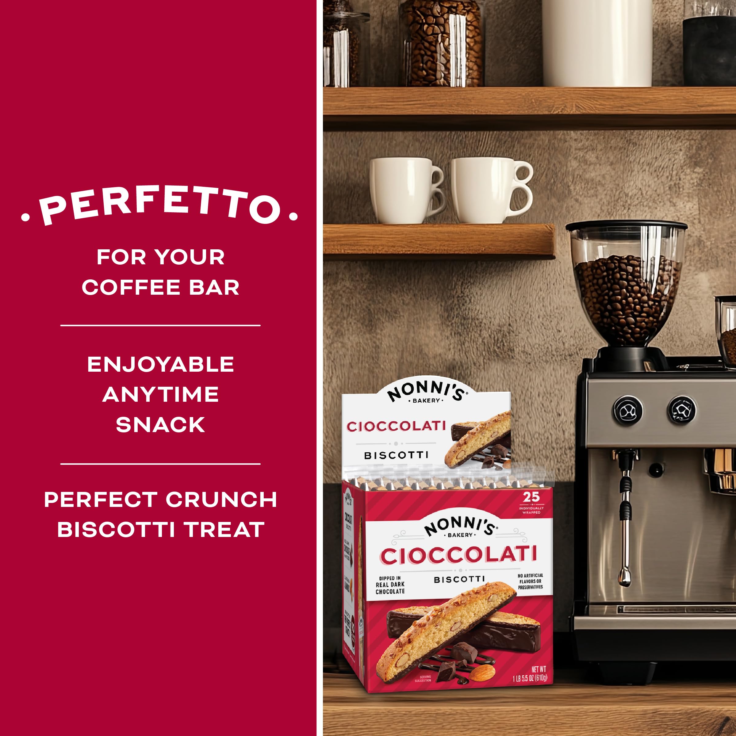 Nonni's individually wrapped packs for fresh, convenient snacking.