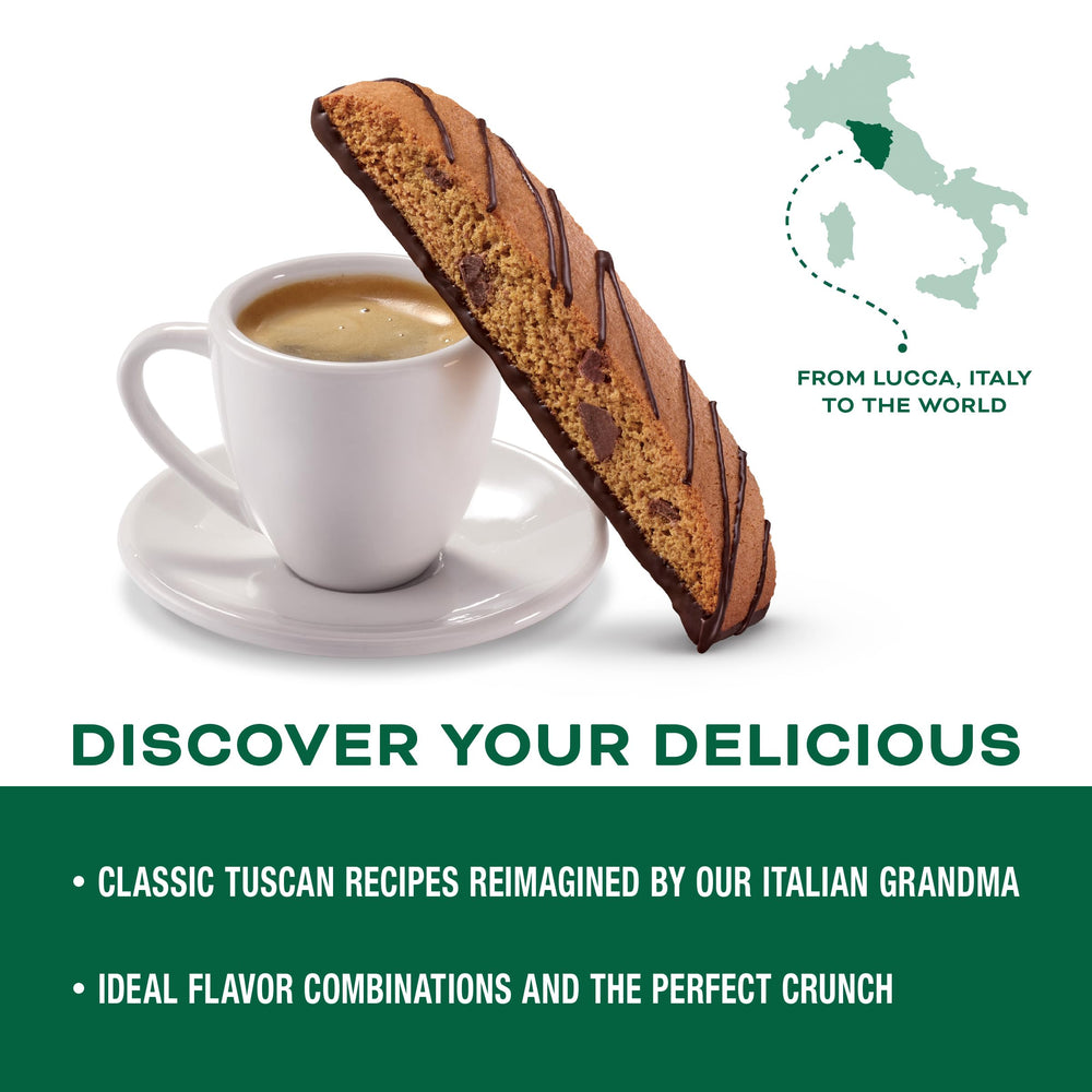 Nonni's biscotti individually wrapped for on-the-go freshness.
