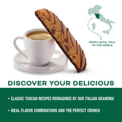 Nonni's biscotti individually wrapped for on-the-go freshness.