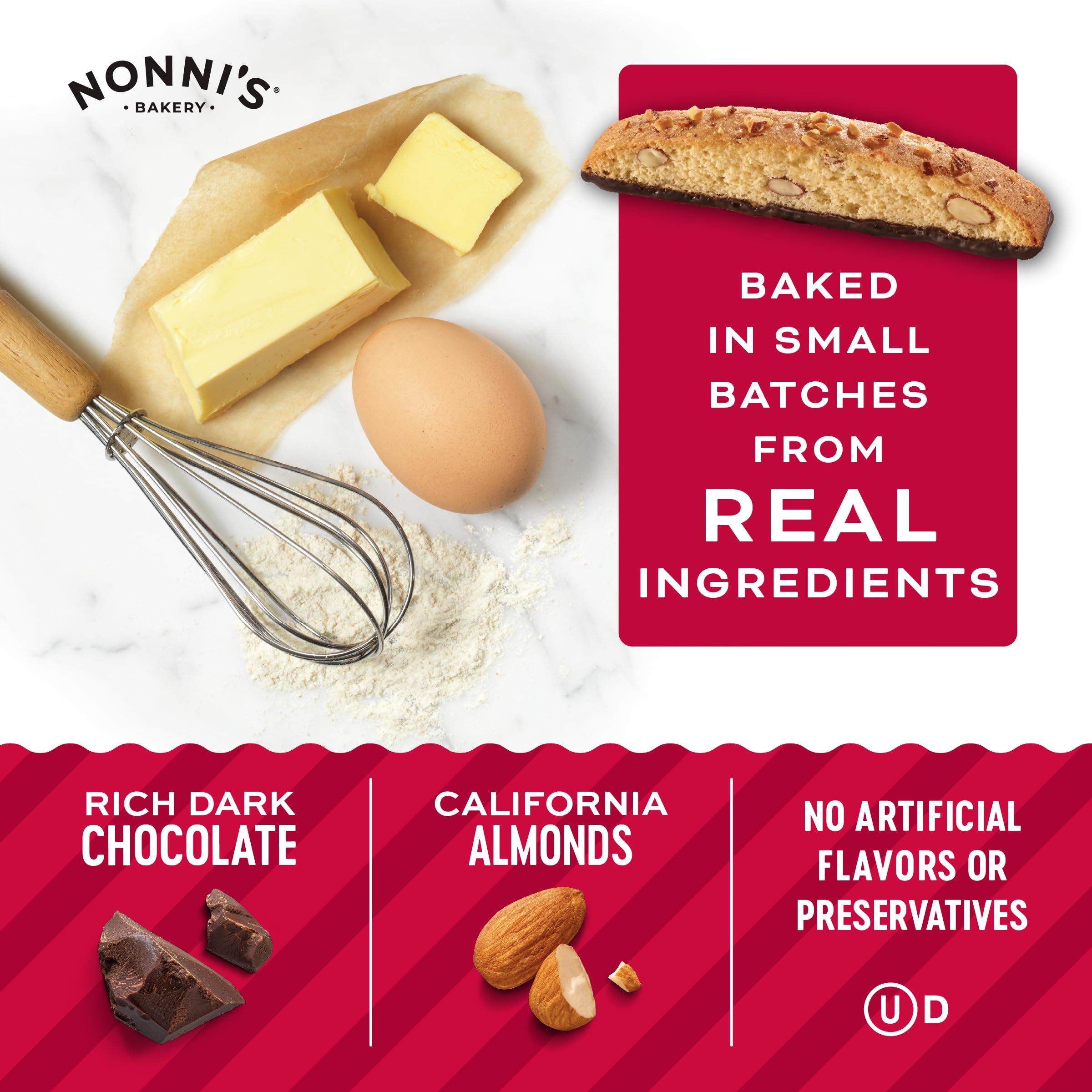 Nonni's biscotti made in the USA, quality you can trust.
