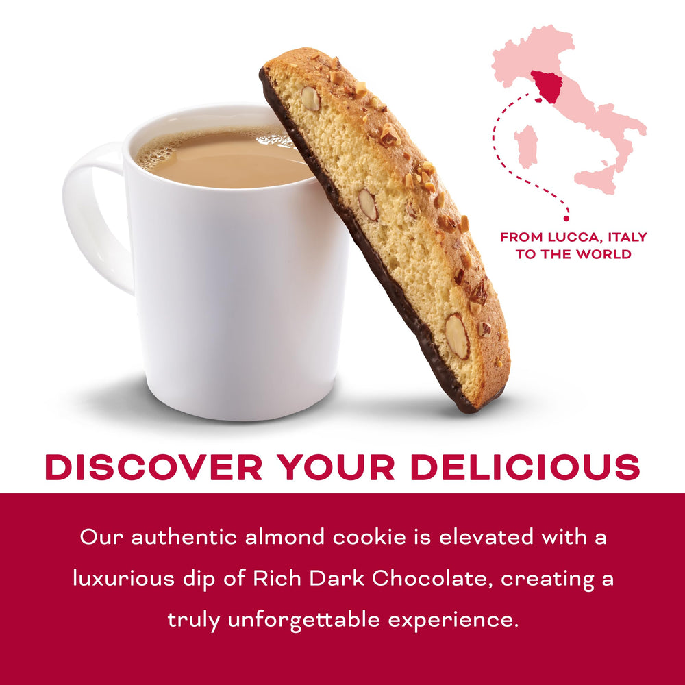 Nonni's biscotti served with coffee, a café-worthy pairing.