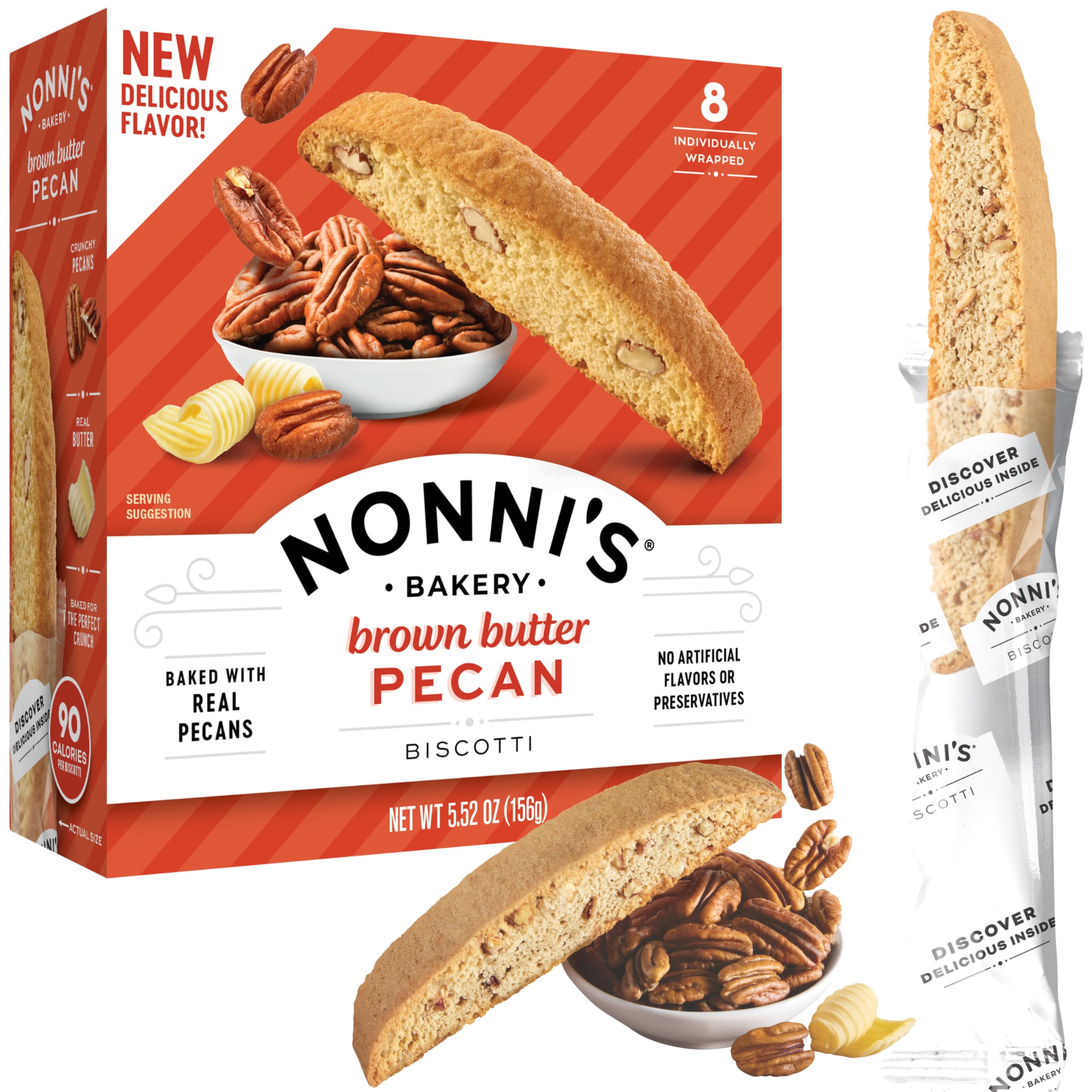 Nonni's Brown Butter Pecan Biscotti box for gifting and sharing.
