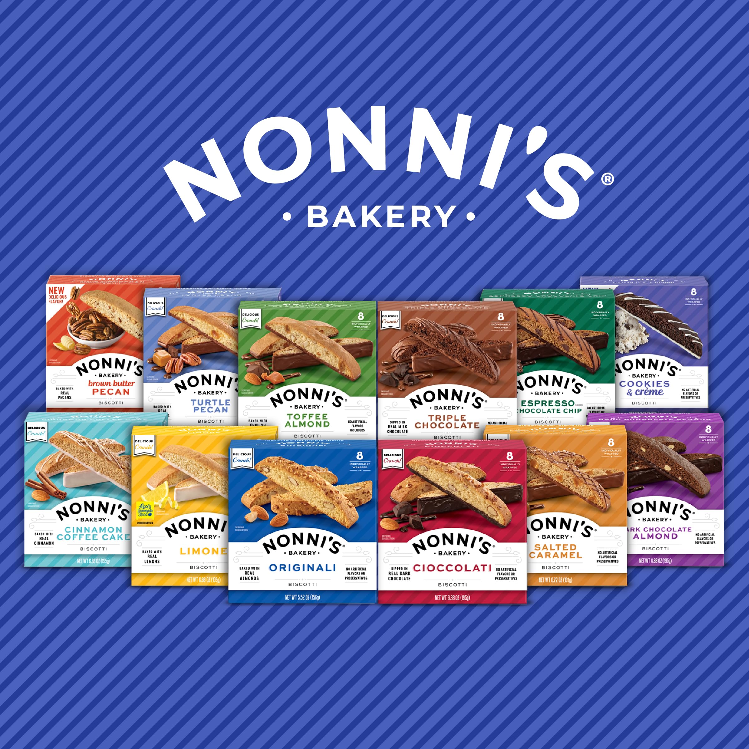 Display-ready biscotti perfect for gift baskets and offices.