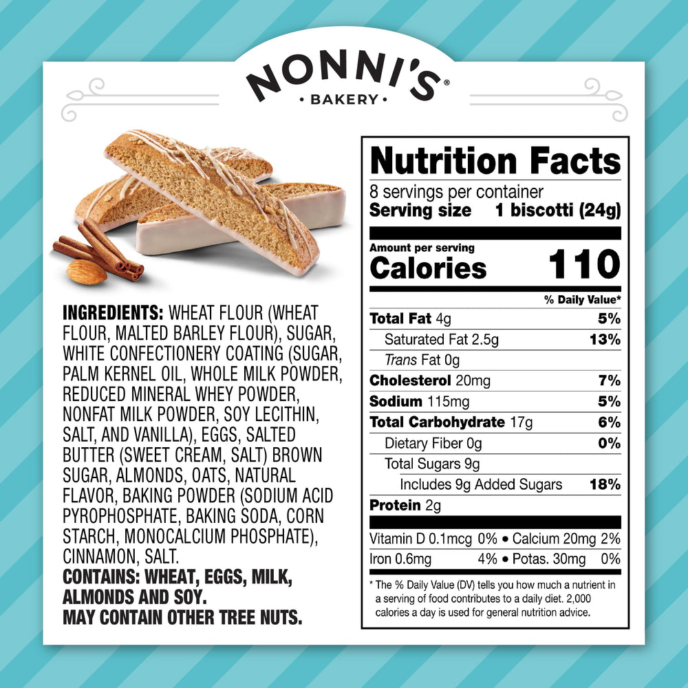 Close-up of oat streusel topping on Nonni's biscotti, rich cinnamon flavor.
