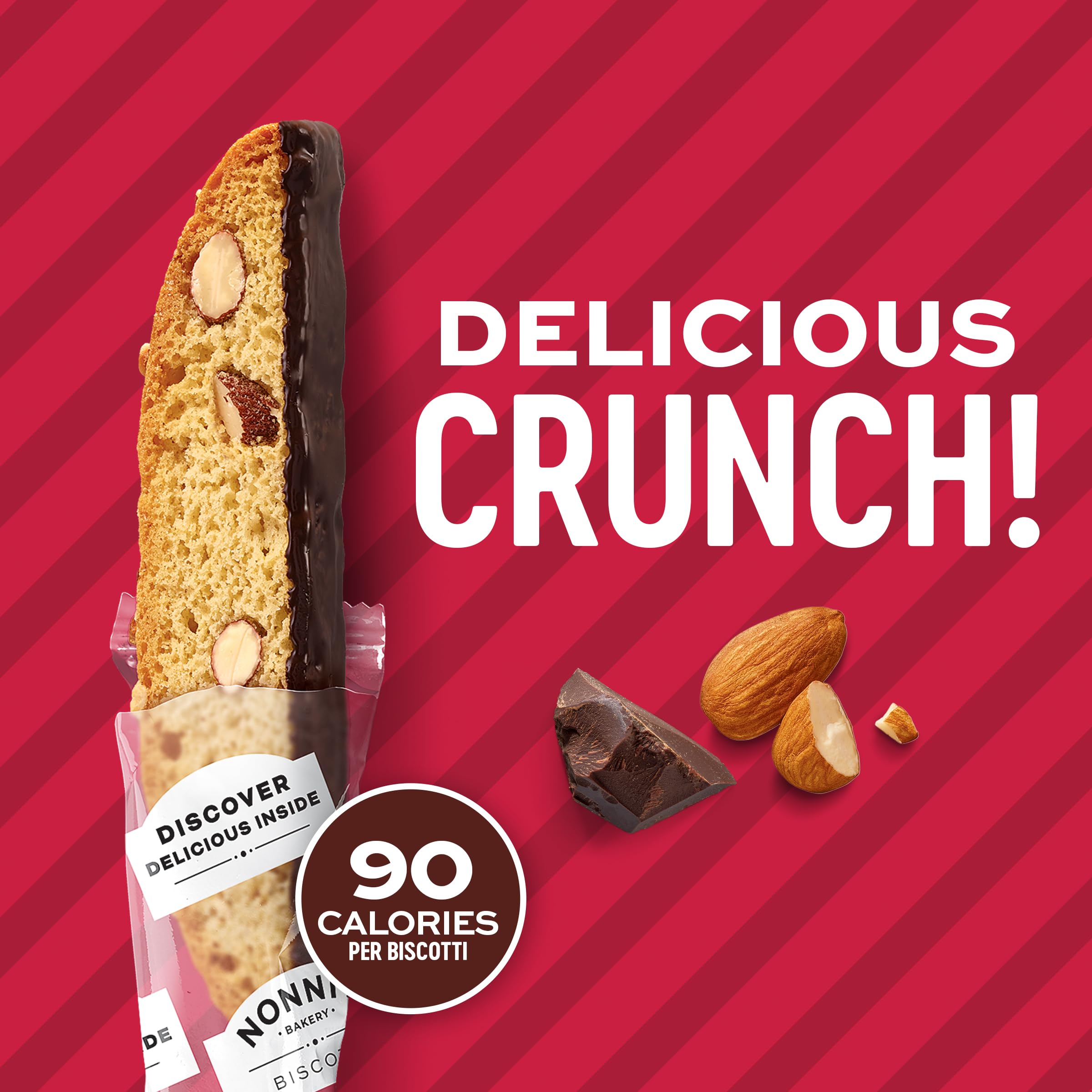 Biscotti dipped in dark chocolate; rich dessert night with indulgence