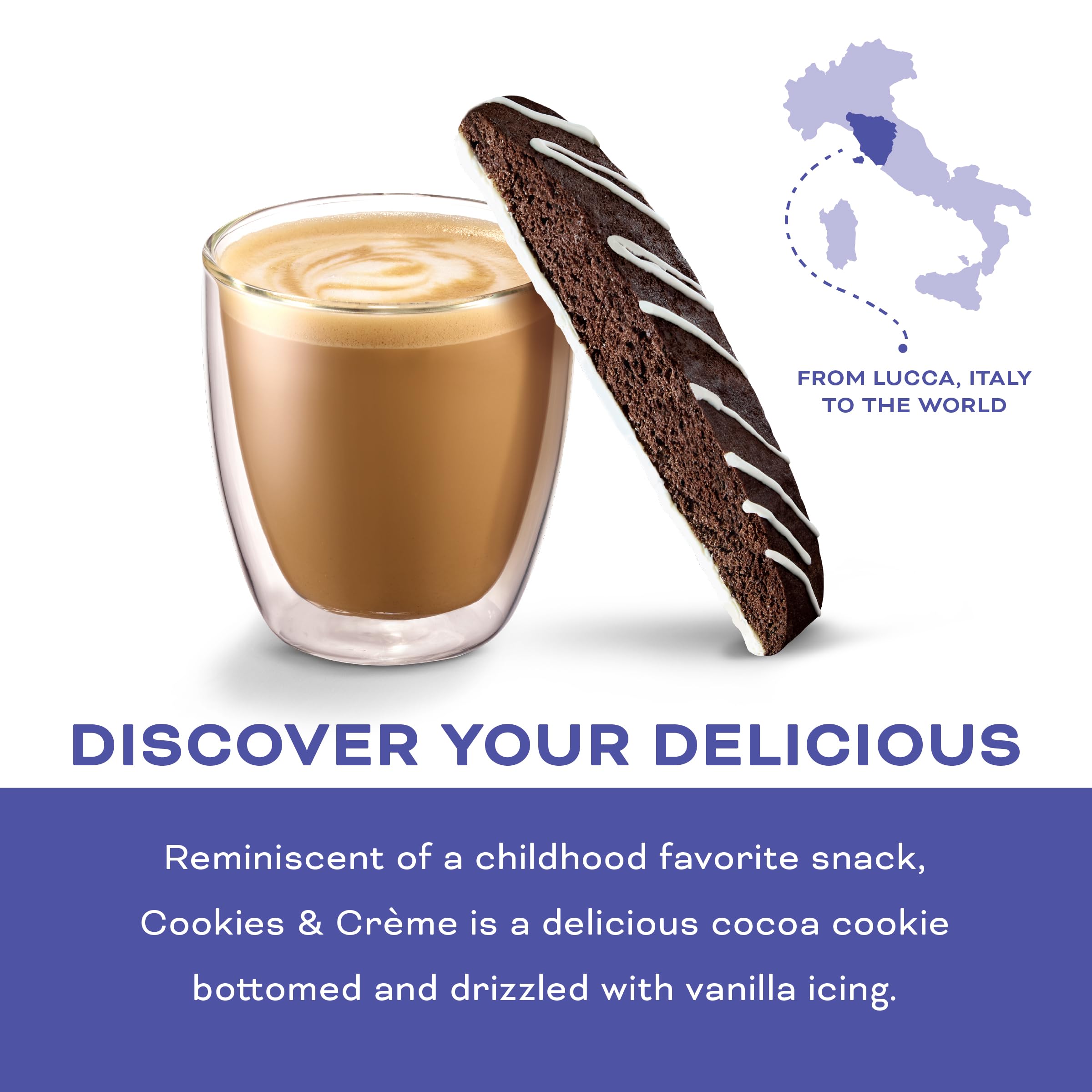 Nonni's Cookies & Creme Biscotti individually wrapped packs for on-the-go snacking.