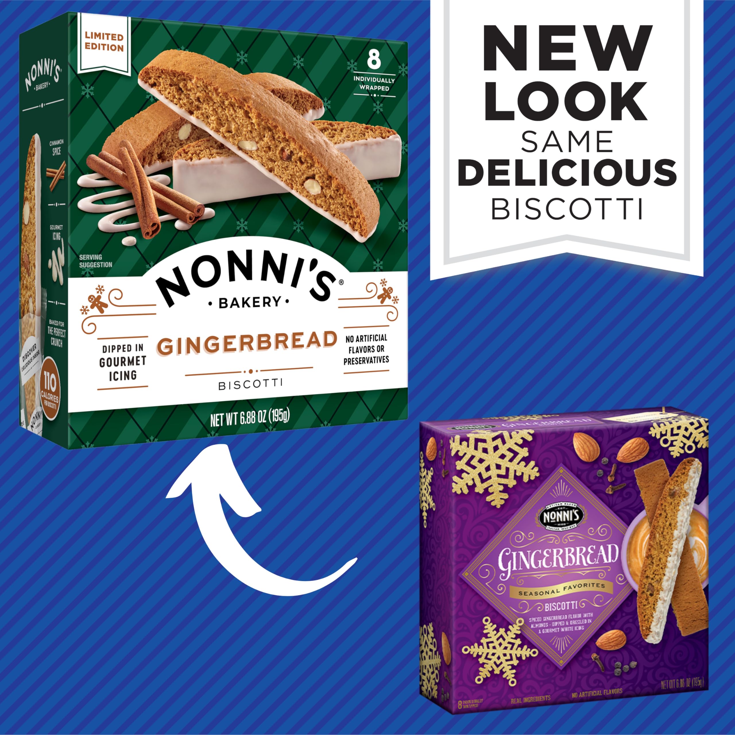 Nonni's Gingerbread Biscotti on a coffee table with a cup, ideal pairing for cozy moments.