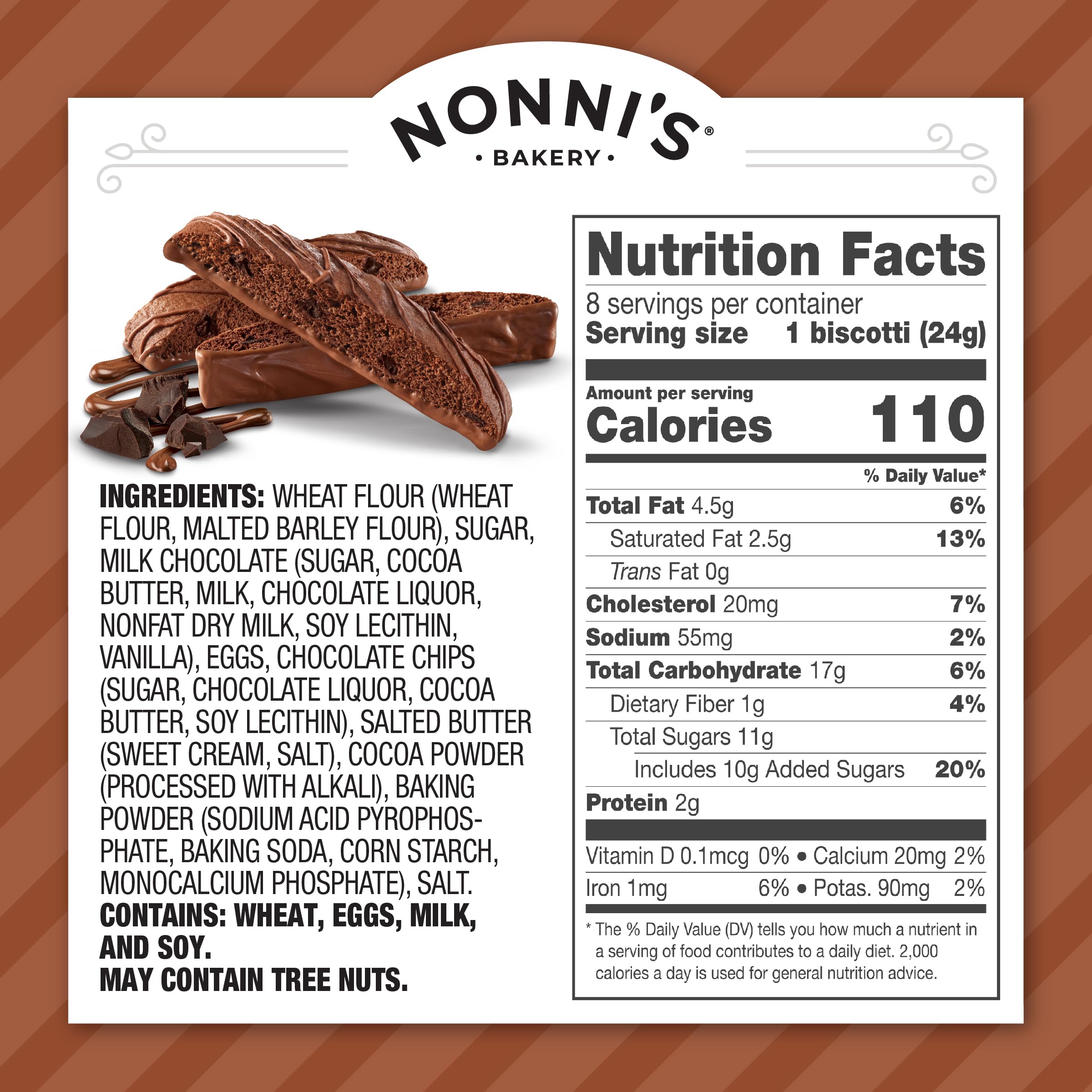 Nonnis individually wrapped biscotti to stay fresh on the go