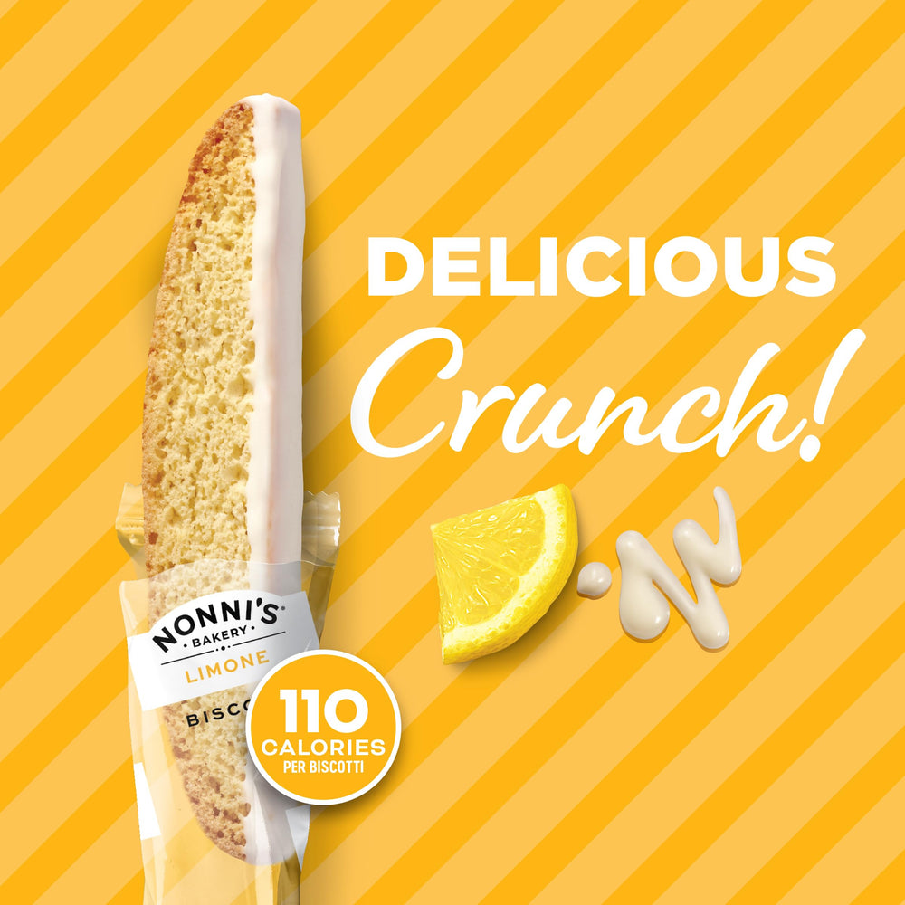 Nonni's Limone biscotti pairs well with coffee or dessert moments