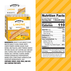 Nonni's Limone biscotti with real lemon zest and white icing for a bright citrus finish