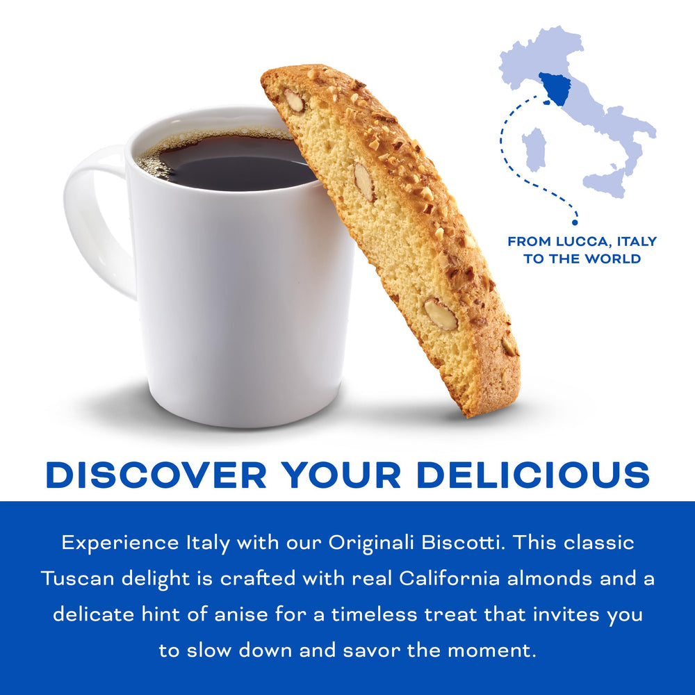 Nonnis Originali almond biscotti pair with tea or dessert wine.