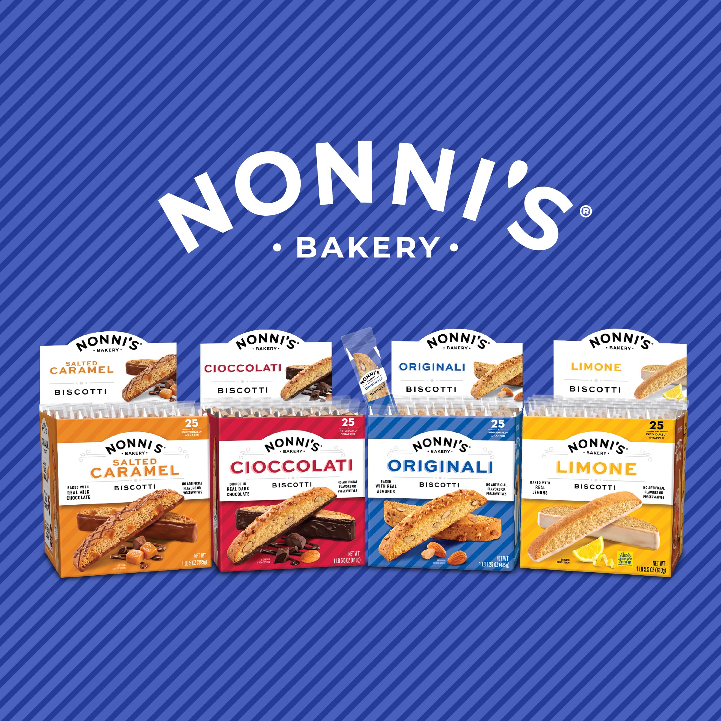 Gifting-ready Nonni's Originali biscotti in a retail carton for sharing.