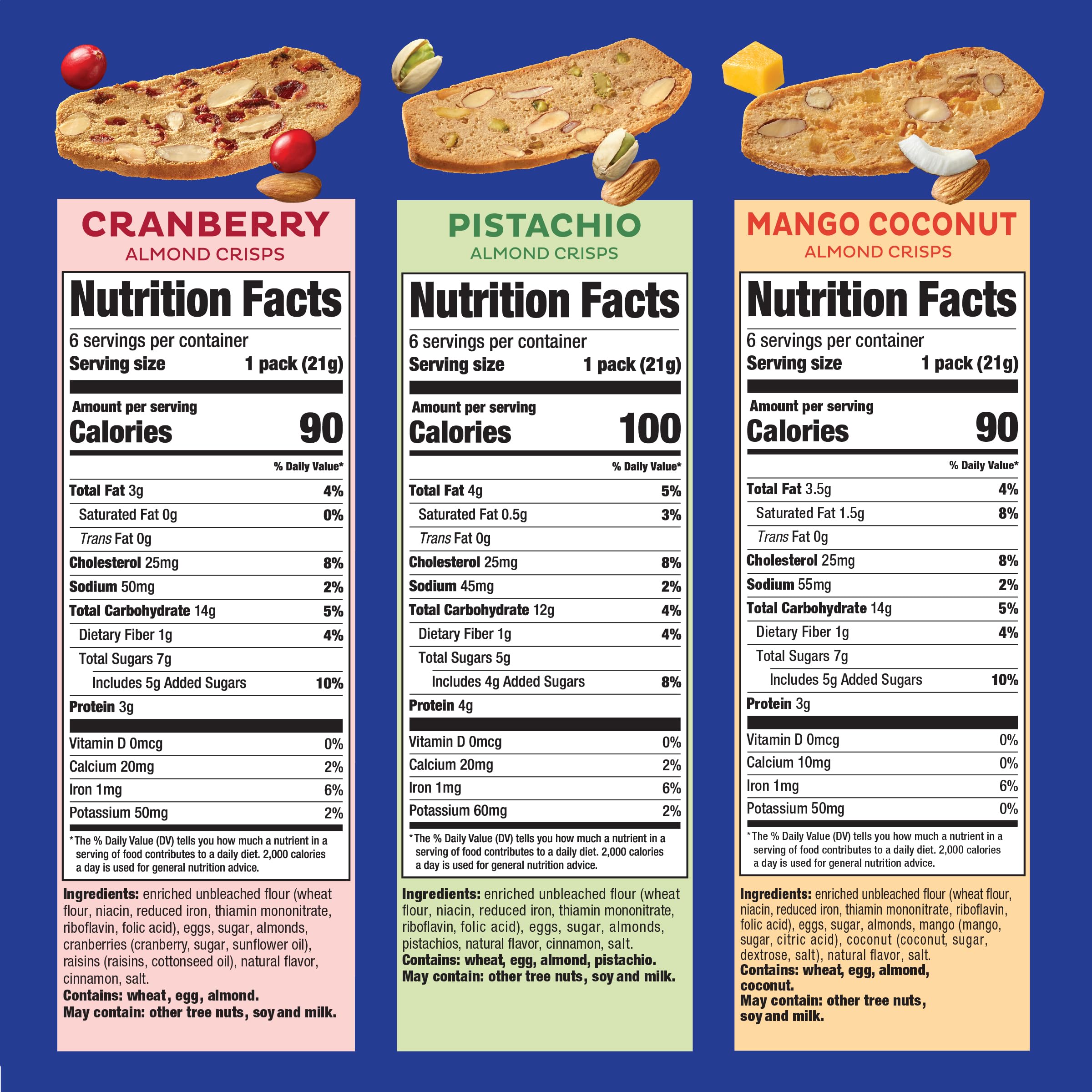 Nonni's THINaddictives almond cranberry cookies, light and handy snack.