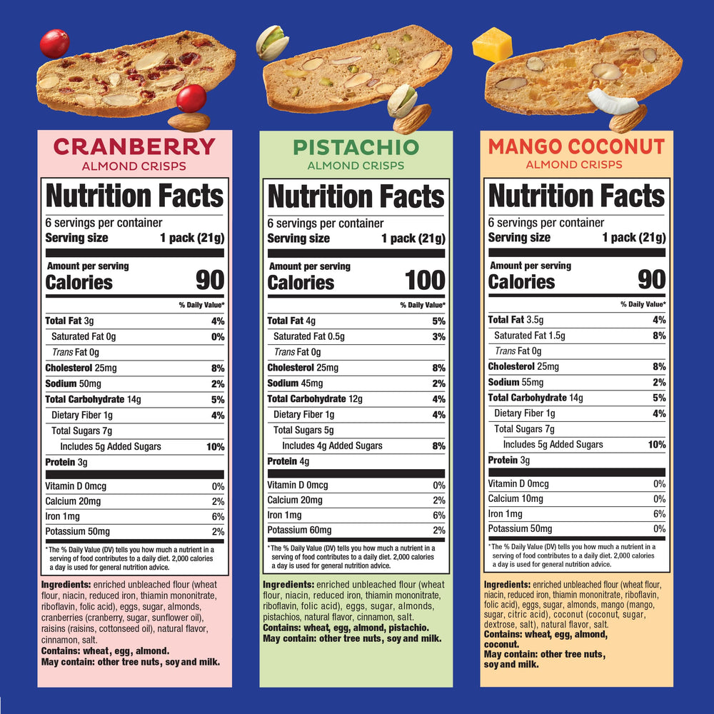 Nonni's THINaddictives almond cranberry cookies, light and handy snack.