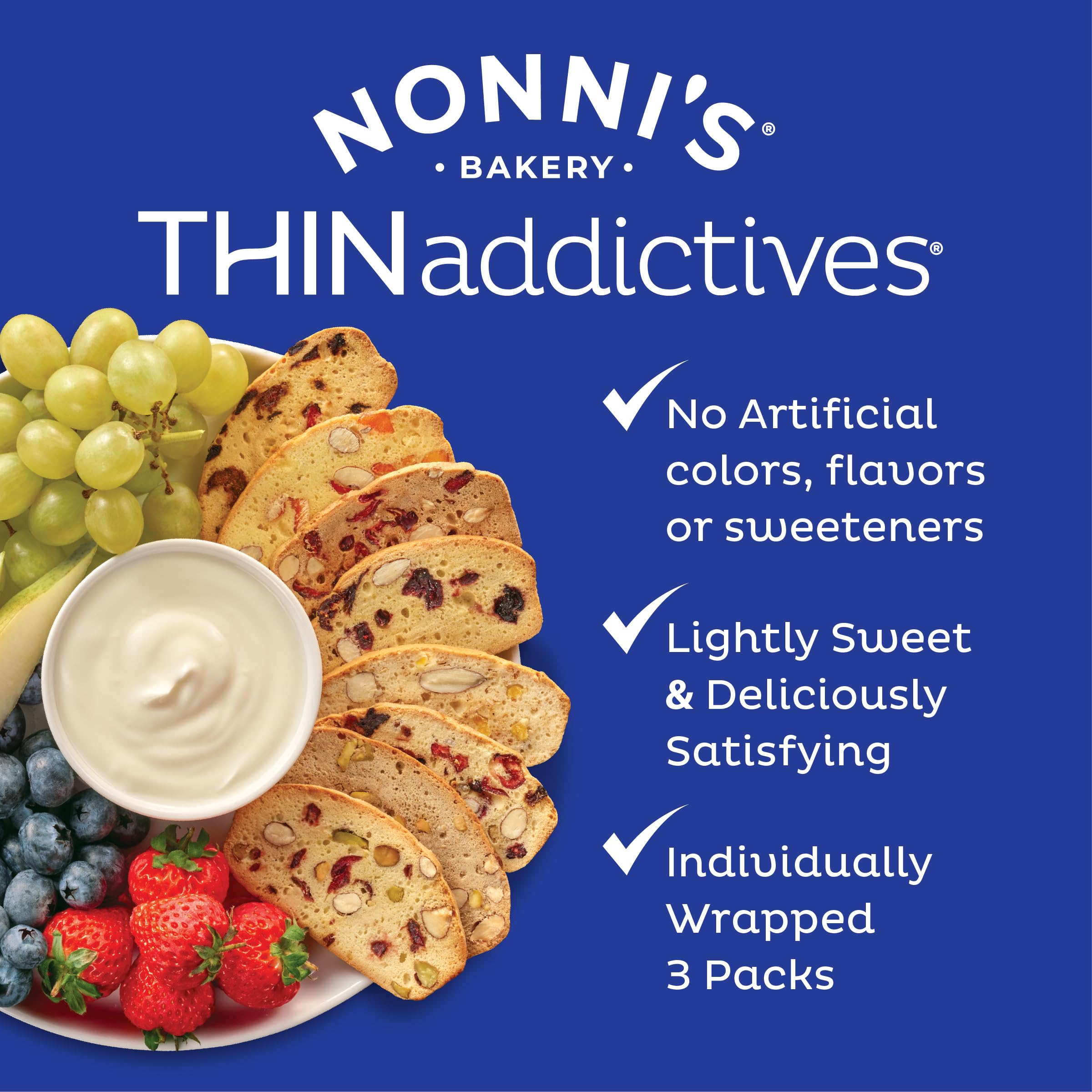 Nonni's THINaddictives kosher-certified snack for everyday enjoyment