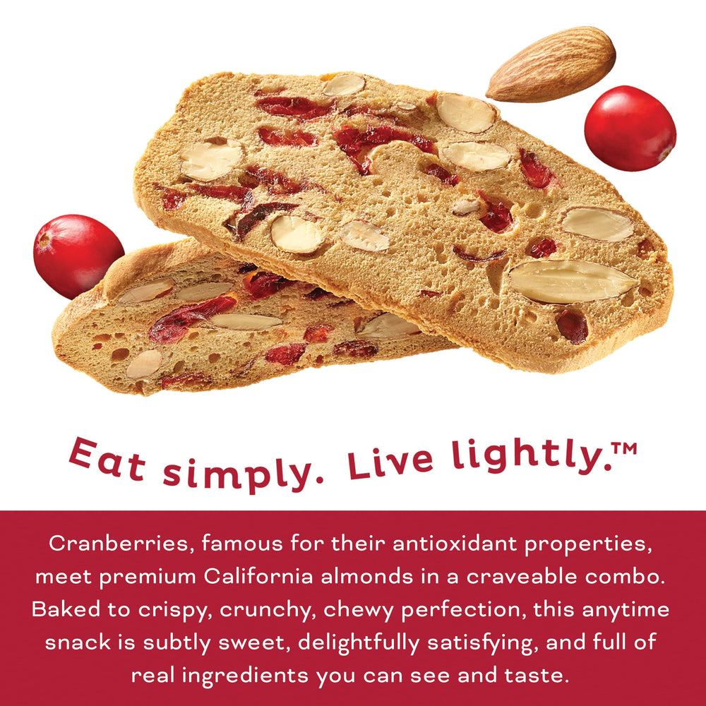Real ingredients like almonds and cranberries in a crisp, lightly sweet treat.