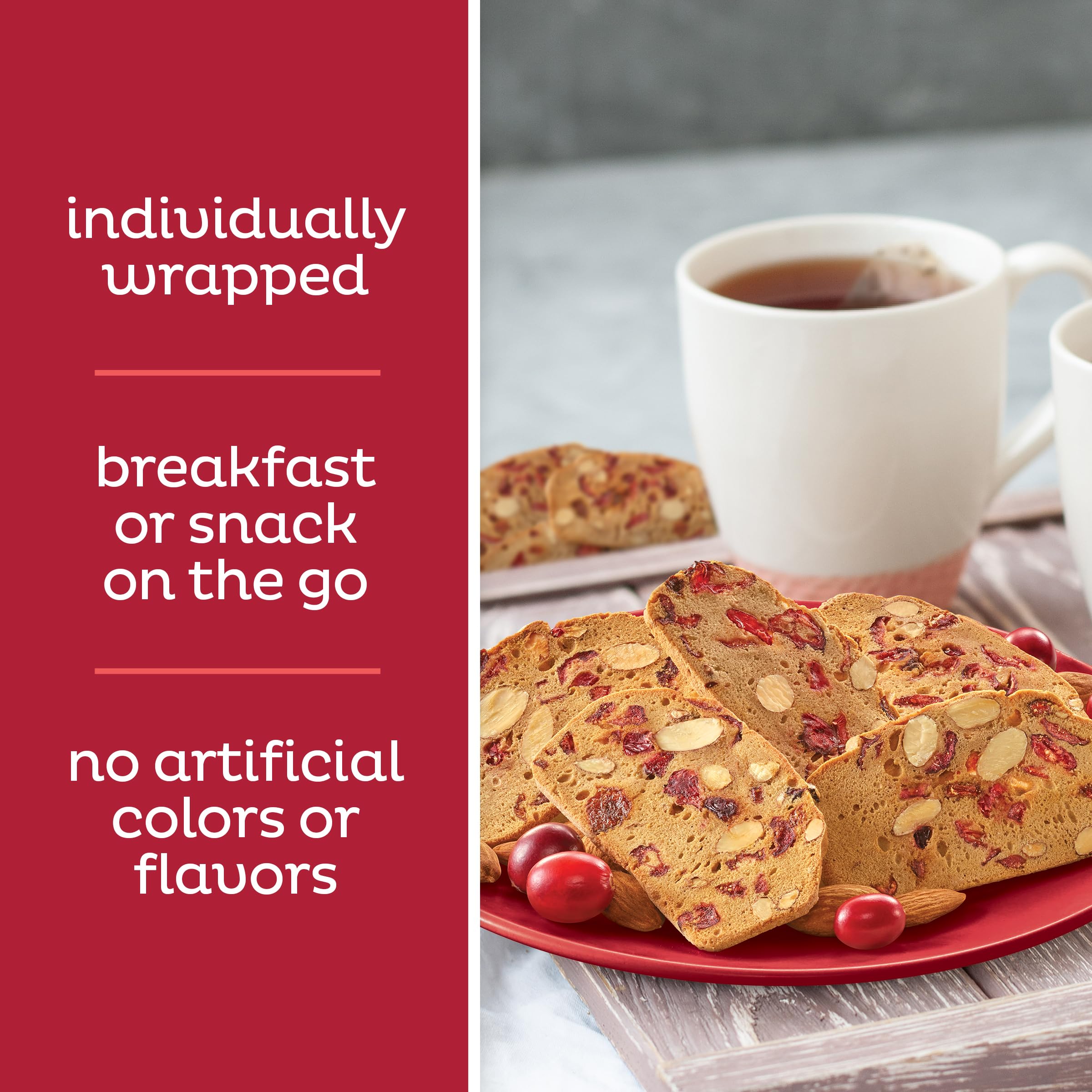 Kosher-certified snack pairing well with coffee breaks.