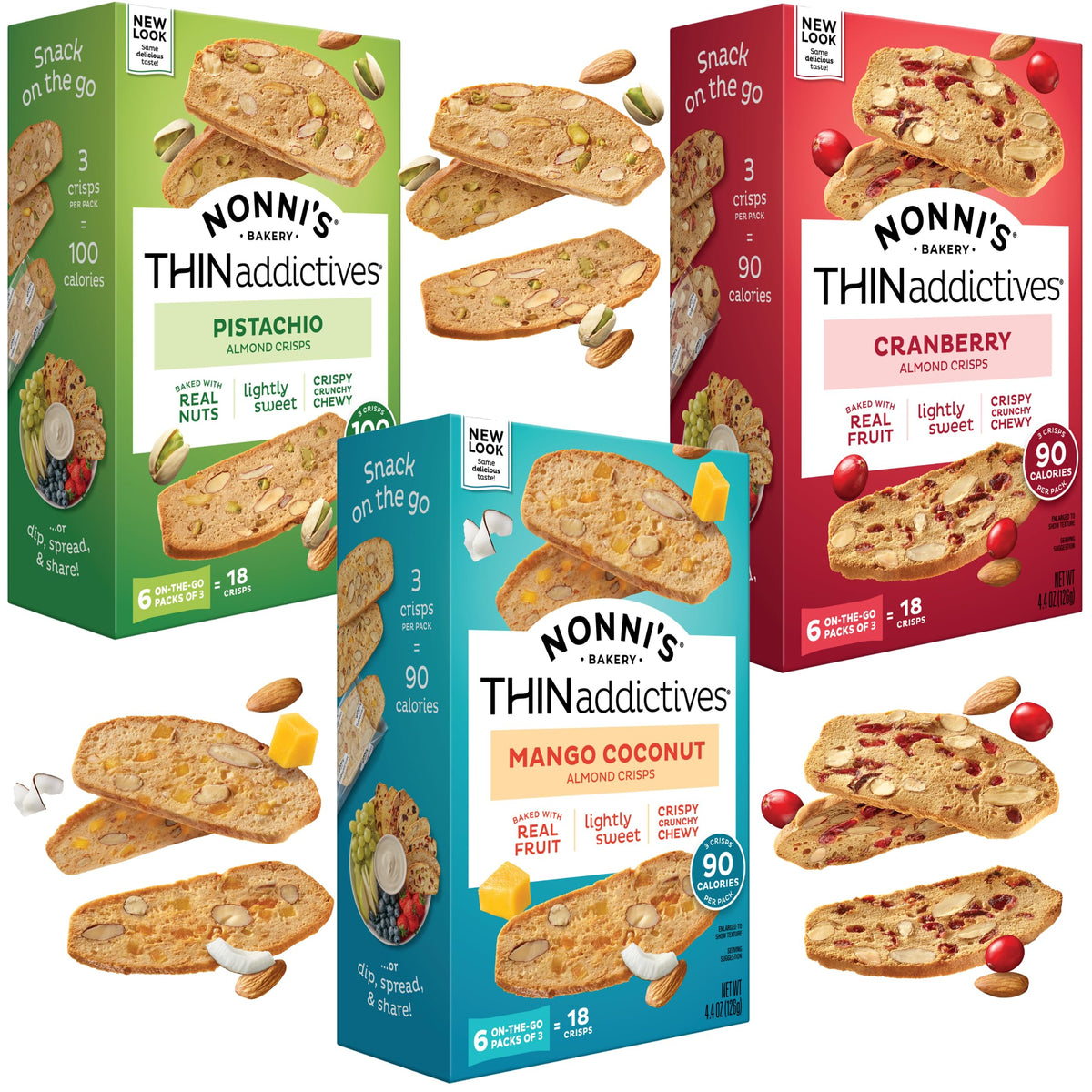 Nonni's THINaddictives mango coconut cookies, crisp and coffee-friendly.