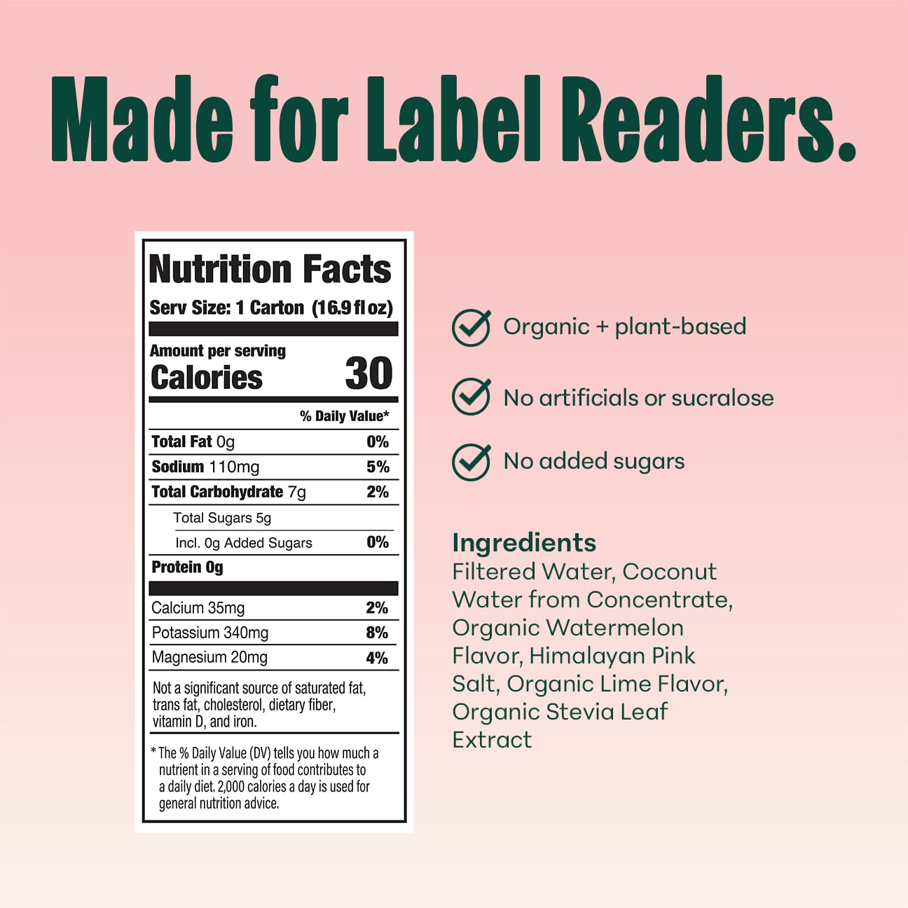 NOOMA Watermelon Lime pour in glass showing natural flavor and rapid hydration