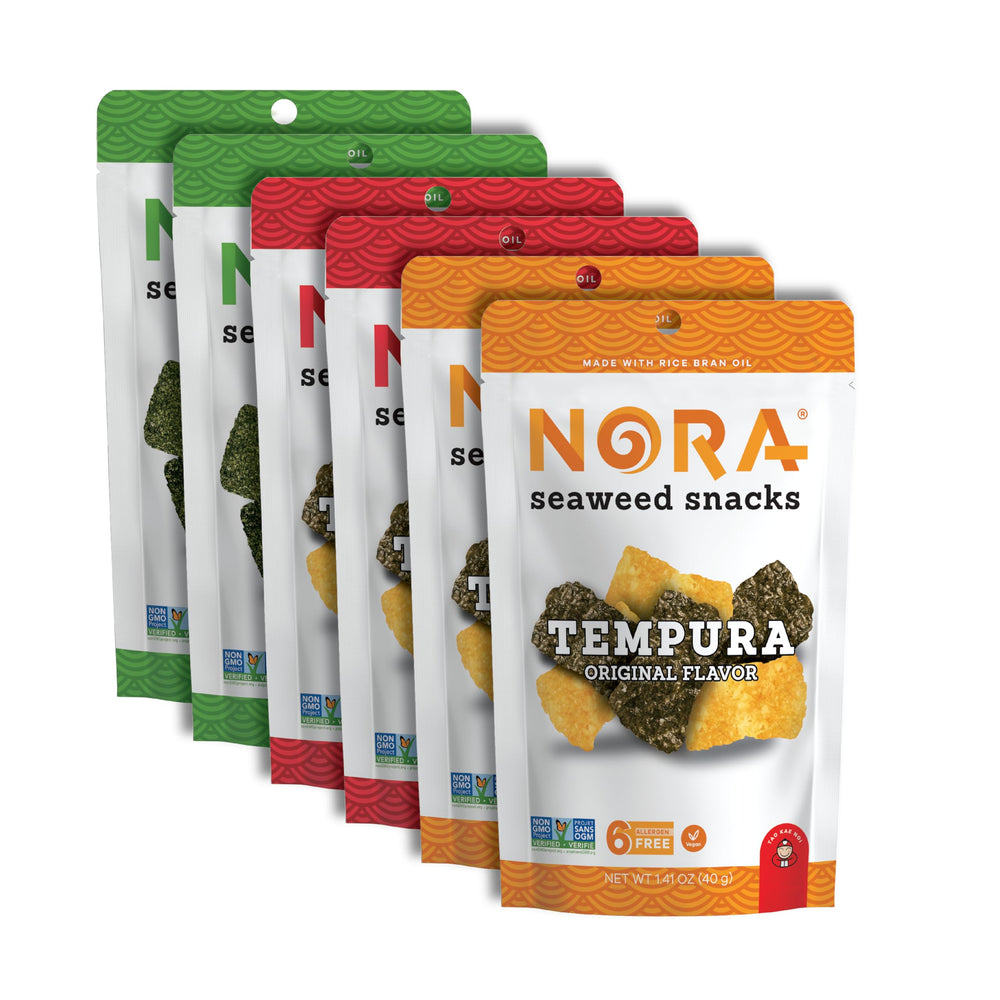 Nora Crispy Seaweed Original Pack – savory, low-sugar vegan snack for busy days.