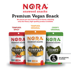 Nora Crispy Seaweed Tempura Pack – crunchy umami flavor, perfect for quick lunches.