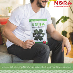 NORA premium Korean nori signals high-quality, authentic ocean-inspired flavor.