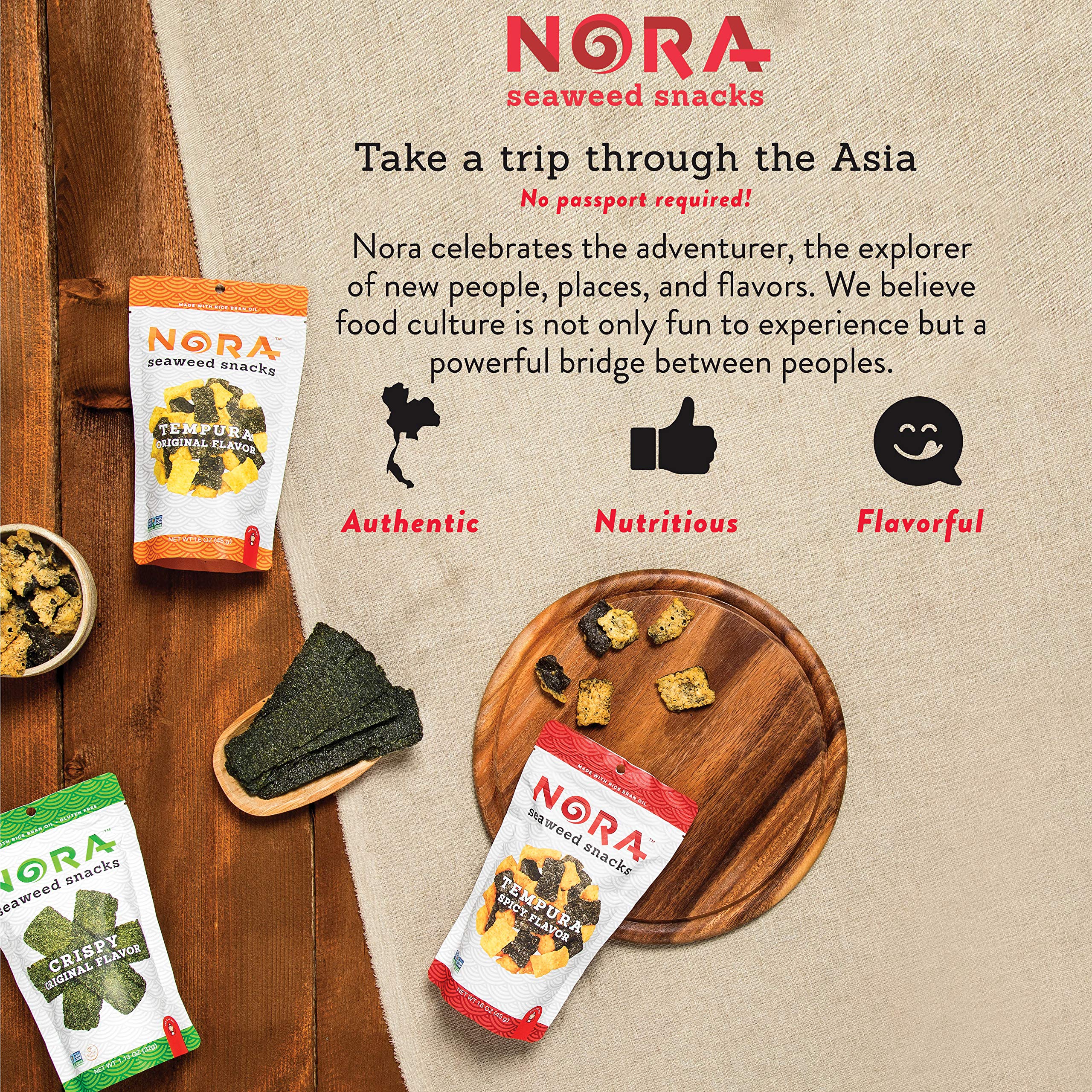 Nora Seaweed On-the-Go Serve – convenient, portable snack for travel or errands.