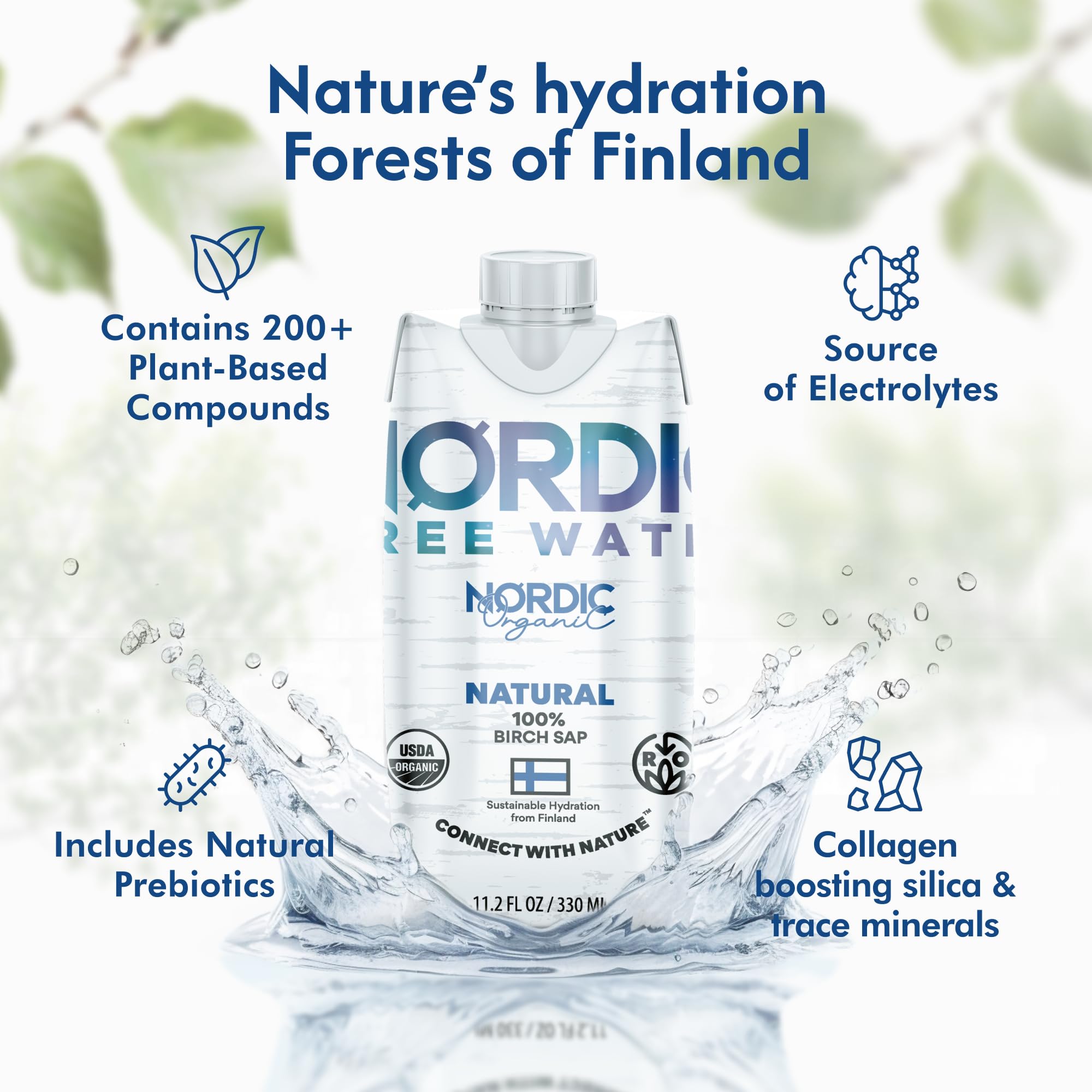 Nordic Tree Water forest harvest image shows pristine Finnish birch sources
