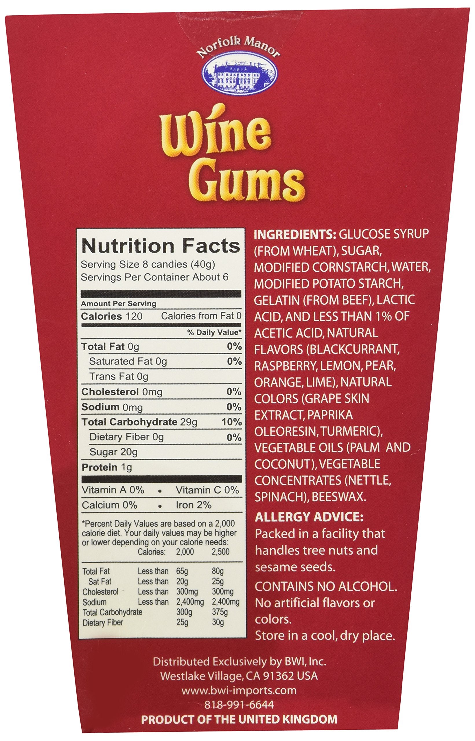 Norfolk Manor Wine Gums closeup reveals chewy texture and vibrant fruit notes.