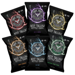 Norse Roots Odin Original beef tallow kettle chip bag close-up highlighting bold crunch for snacking