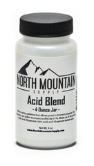 North Mountain Supply acid blend 4oz jar with tamper-evident seal for fresh wine fermentation.