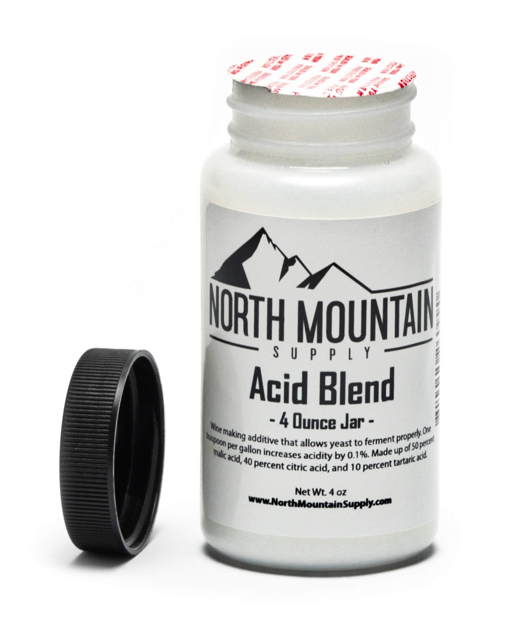 North Mountain Supply acid blend tamper-evident seal highlights freshness and sealing.