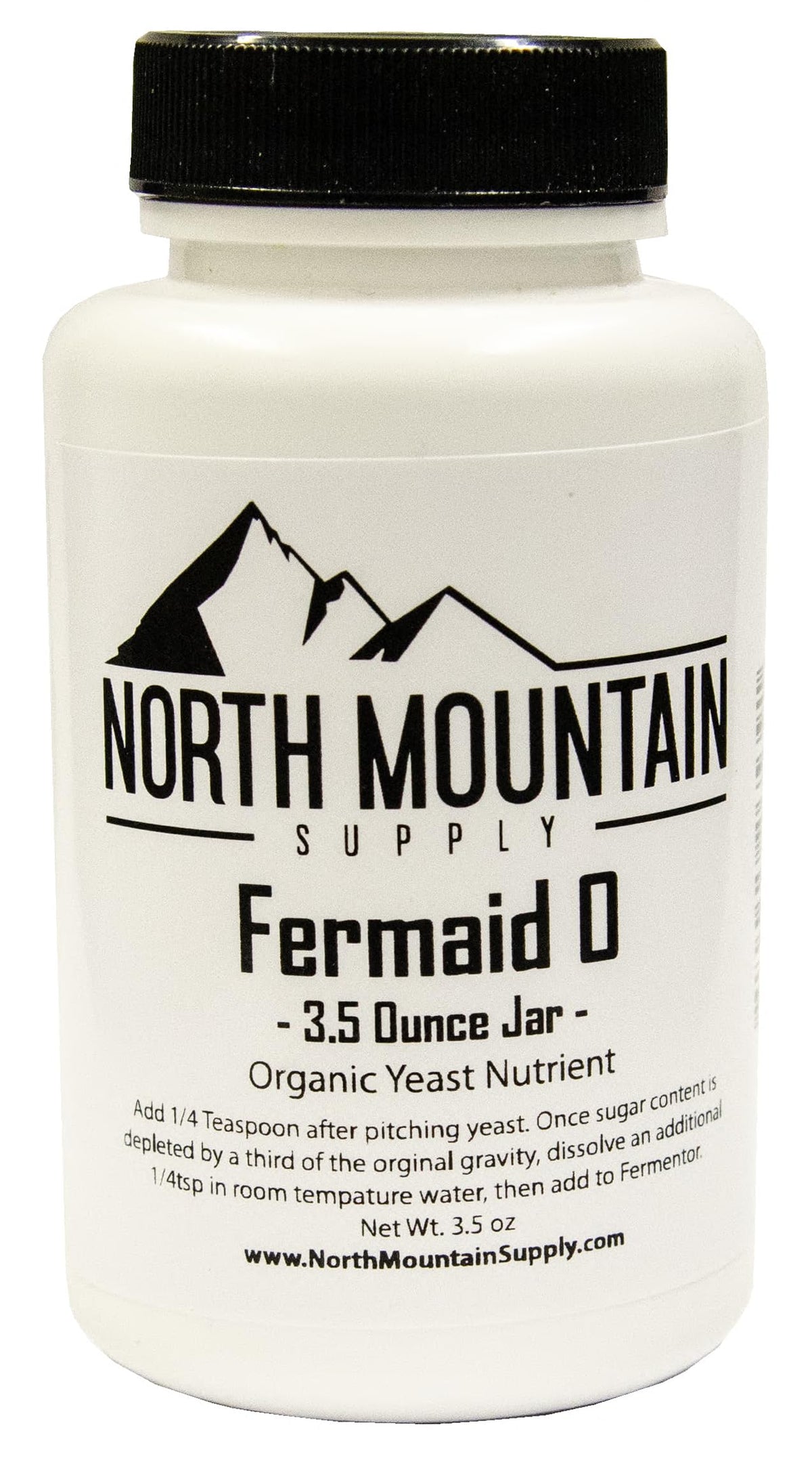 North Mountain Supply Fermaid O yeast nutrient jar, aiding aroma and fermentation control.
