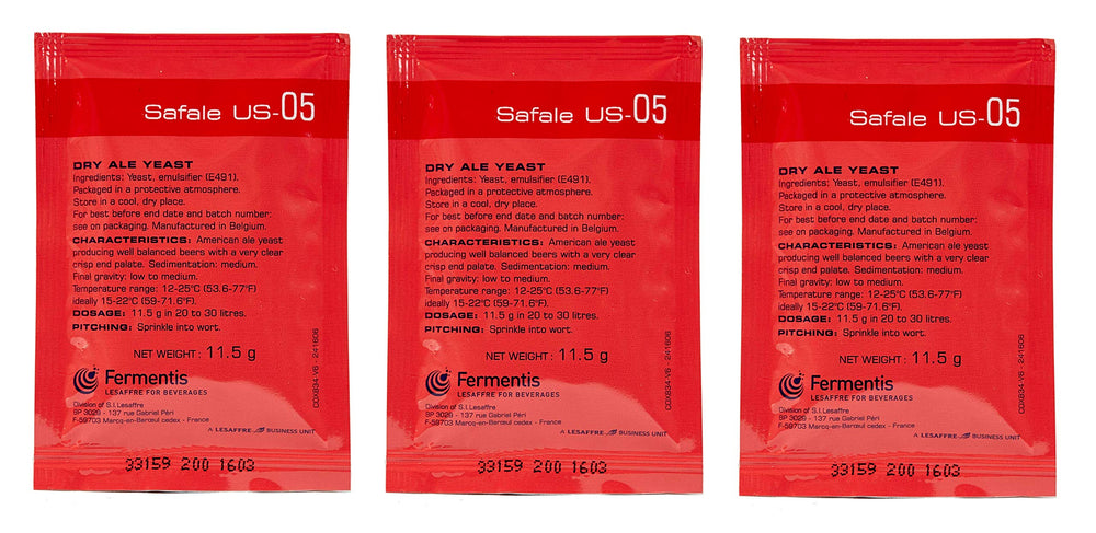 North Mountain Supply FT-05-3 US-05 beer yeast bottle for clean, balanced fermentation.