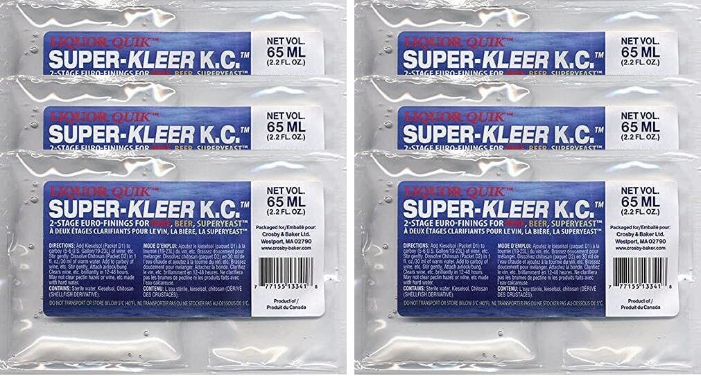North Mountain Supply Super-Kleer KC clarifier 6-pack shown for beer and wine clarity benefits