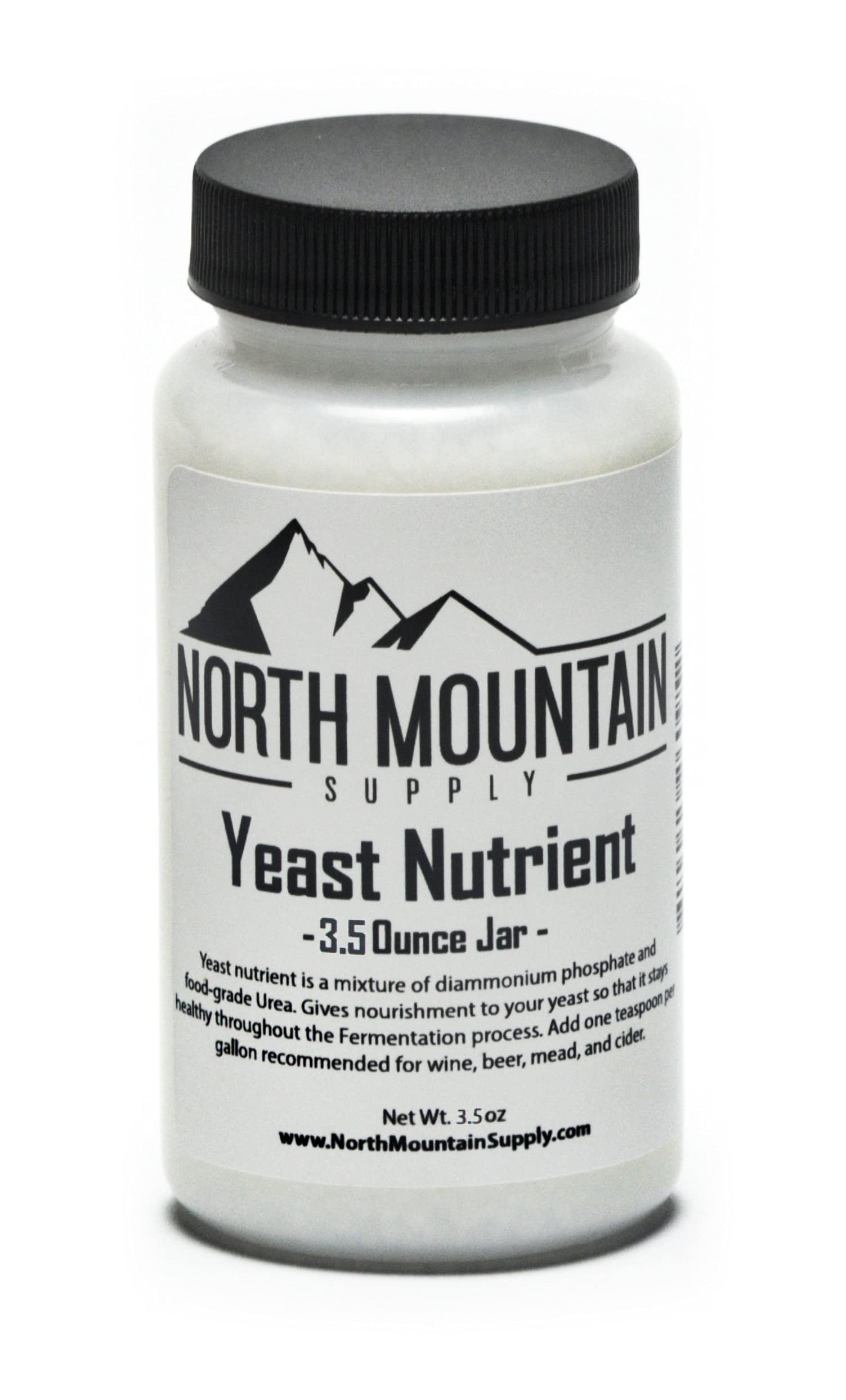 North Mountain Supply yeast nutrient jar supports healthy fermentation for wine, beer, mead, and cider.