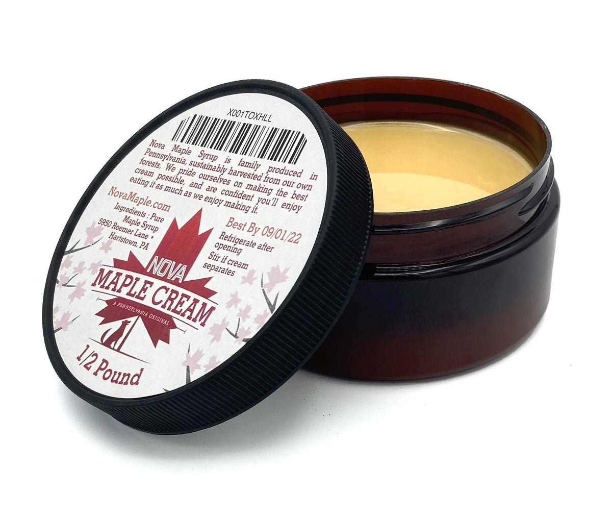 Nova Maple Cream butter spread tub displays creamy texture for easy spreading.