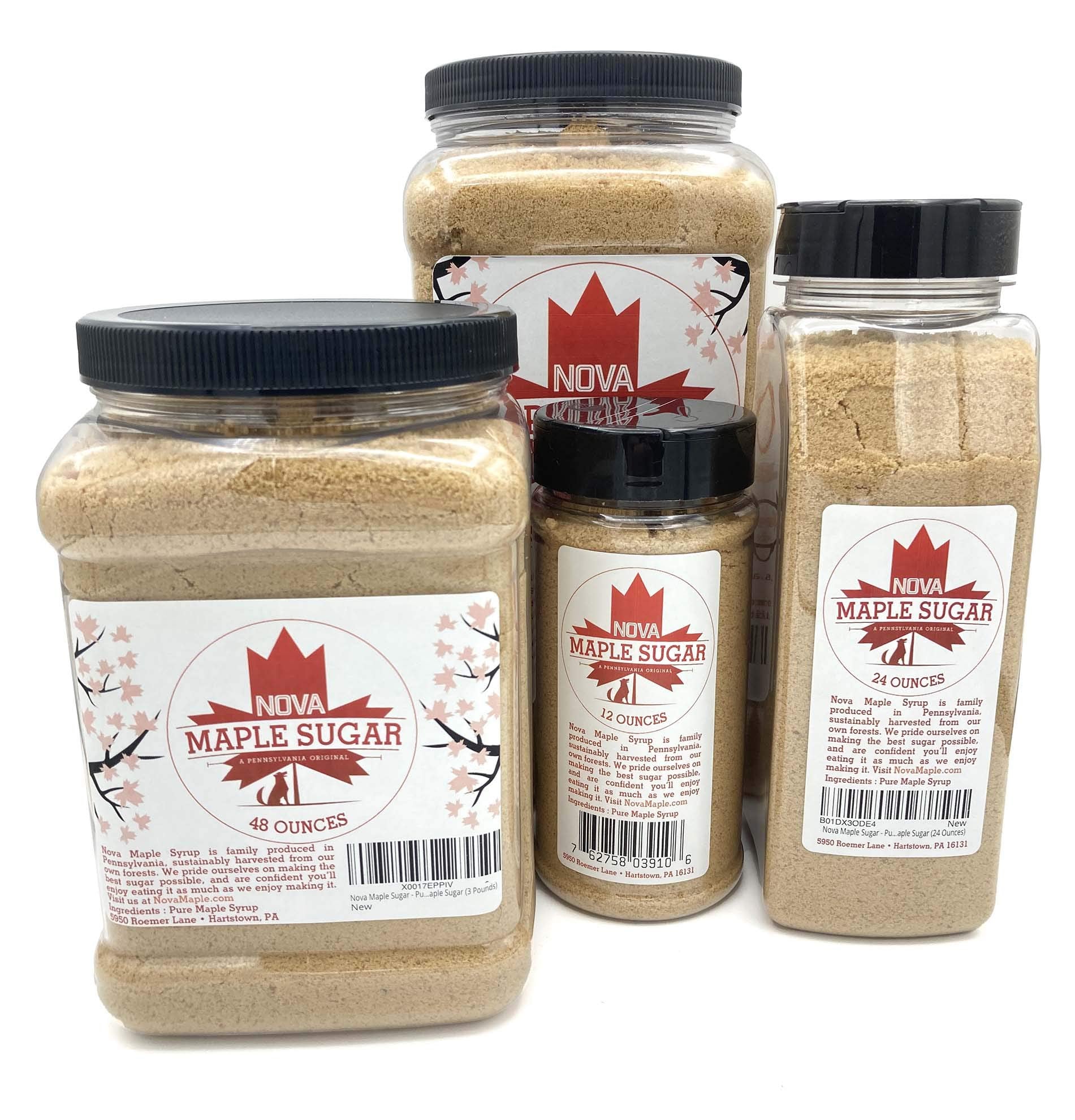 Nova Maple Sugar jar 6lb ready for pantry shelving and everyday use.