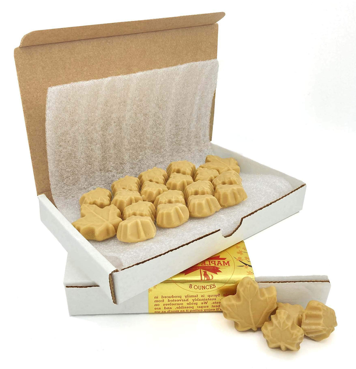 Nova Maple Syrup Candy pack closeup showing natural maple sweetness in a gift-ready box