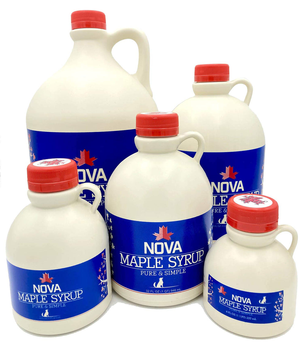 Nova Maple Syrup pancakes drizzle showcases rich flavor for family breakfasts.