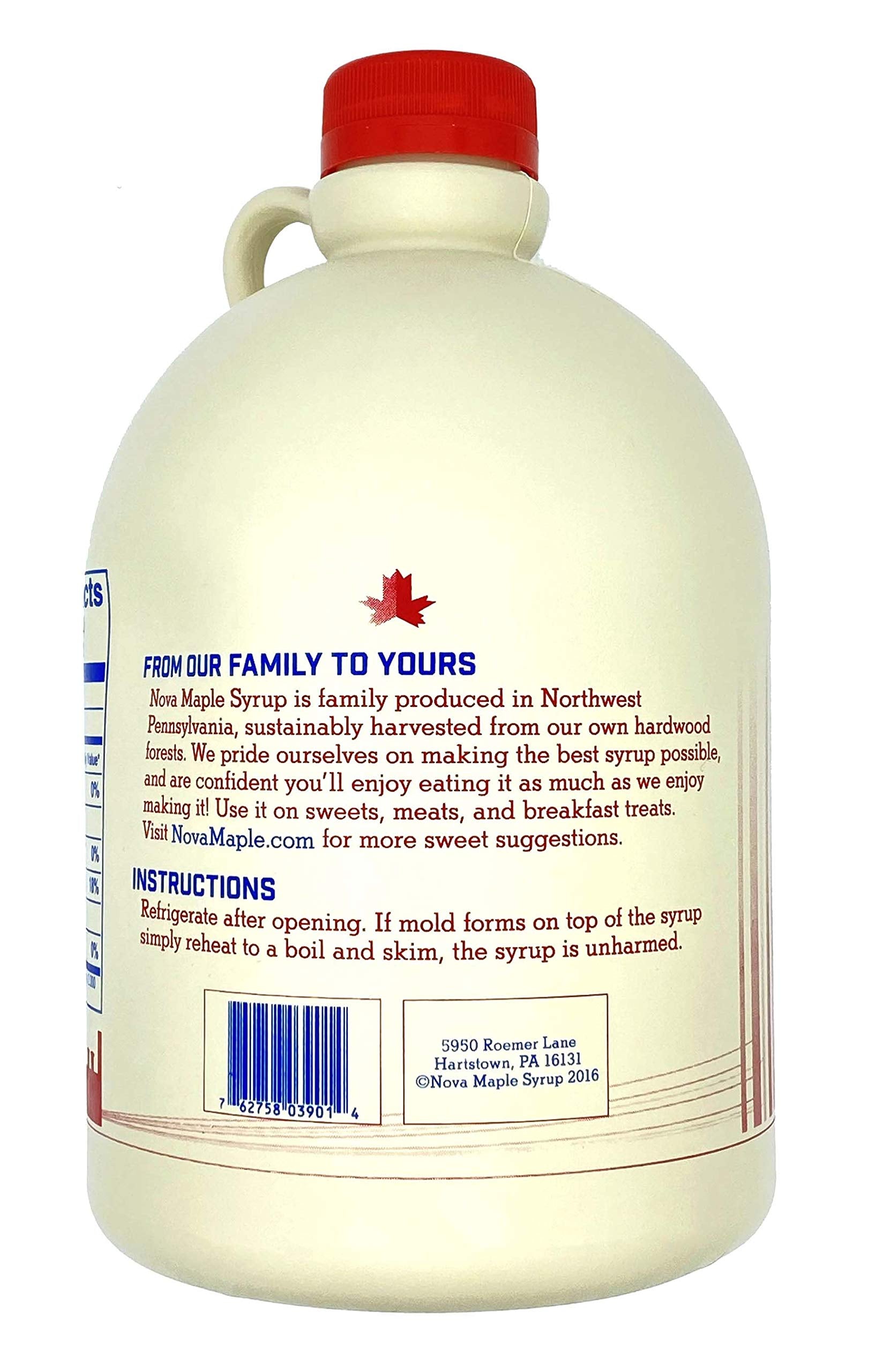 Nova Maple Syrup sustainability image shows eco-friendly production from Pennsylvania forests.