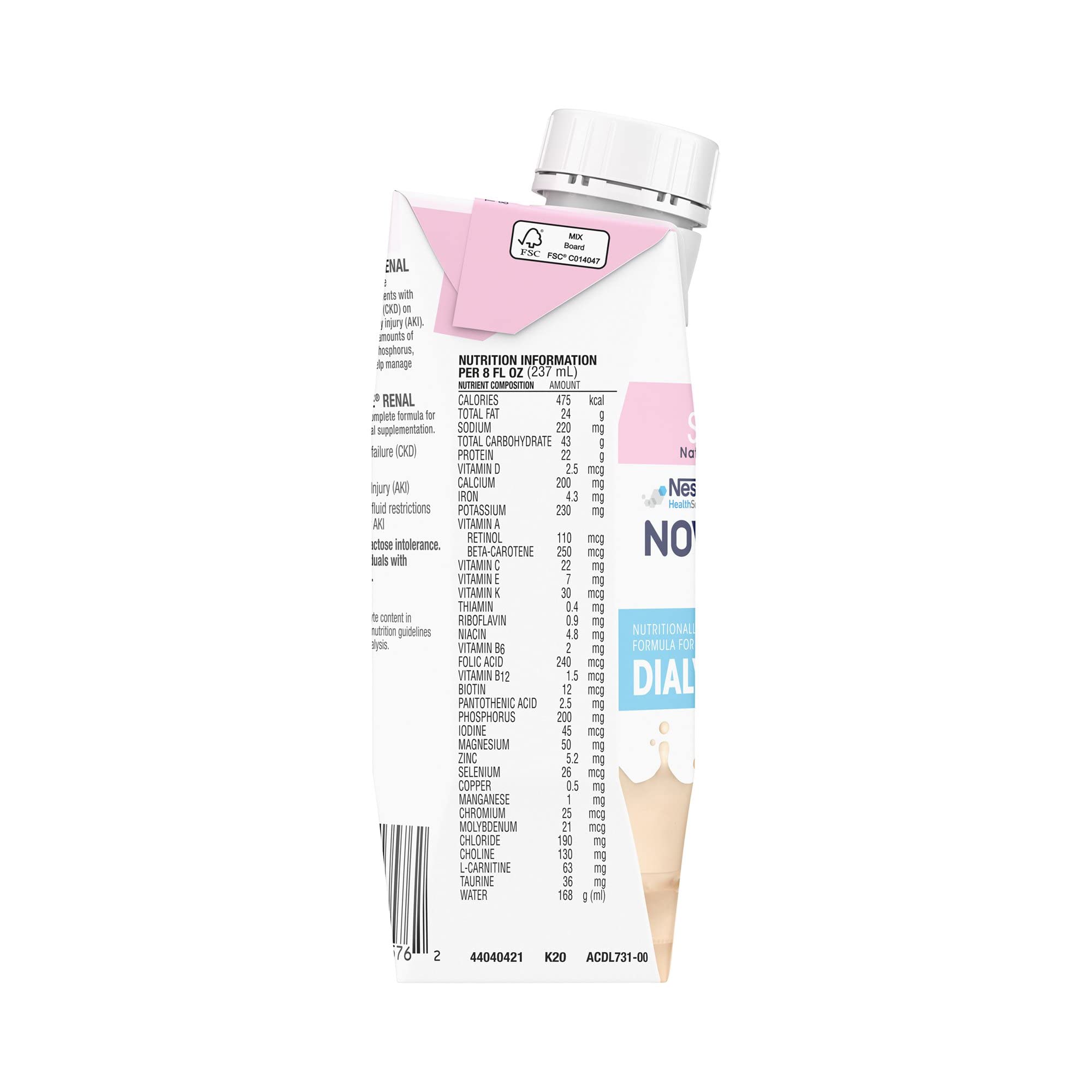 NovaSource Renal 24-count carton on shelf for renal nutrition.