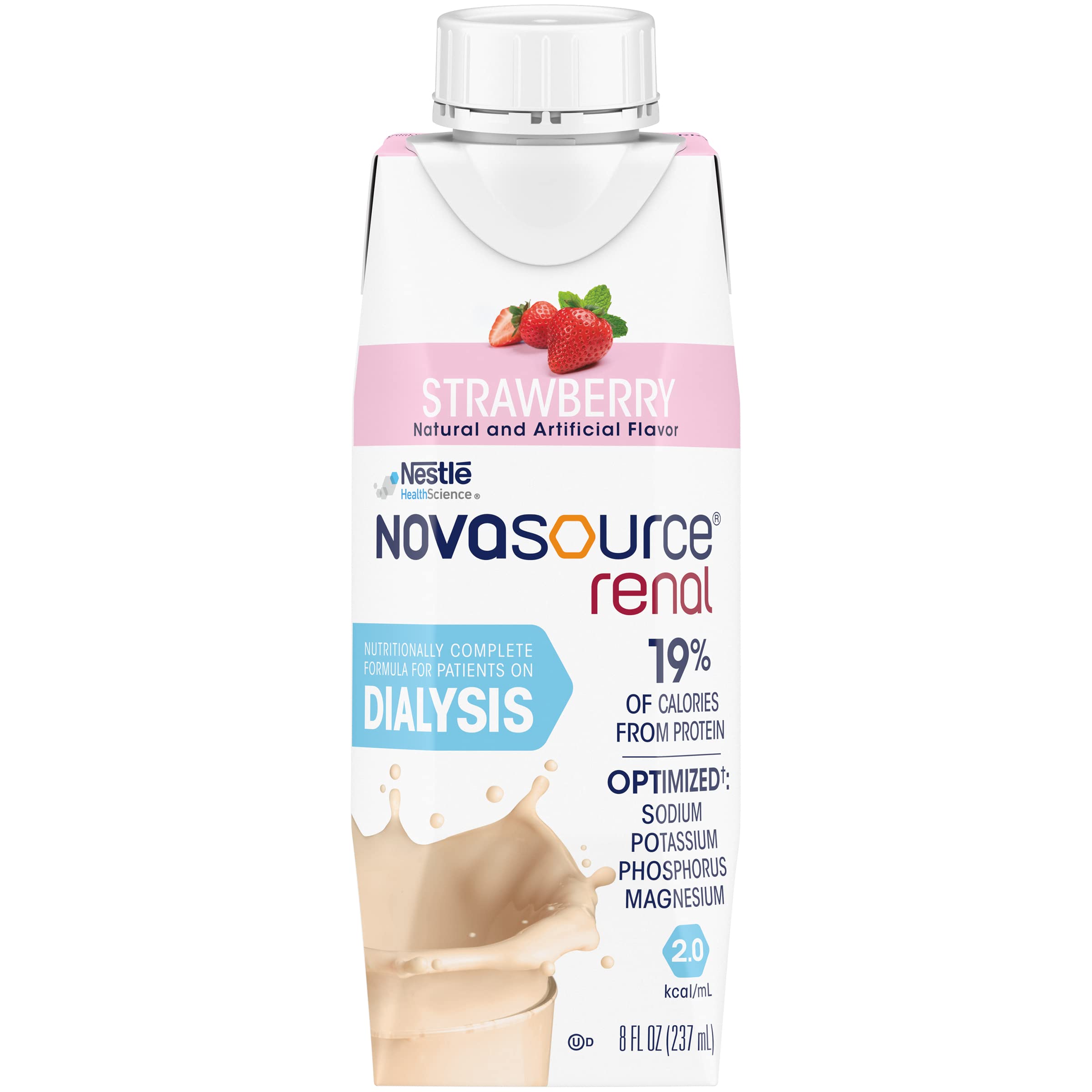NovaSource Renal packaging with gluten-free symbol, dietary compatibility.
