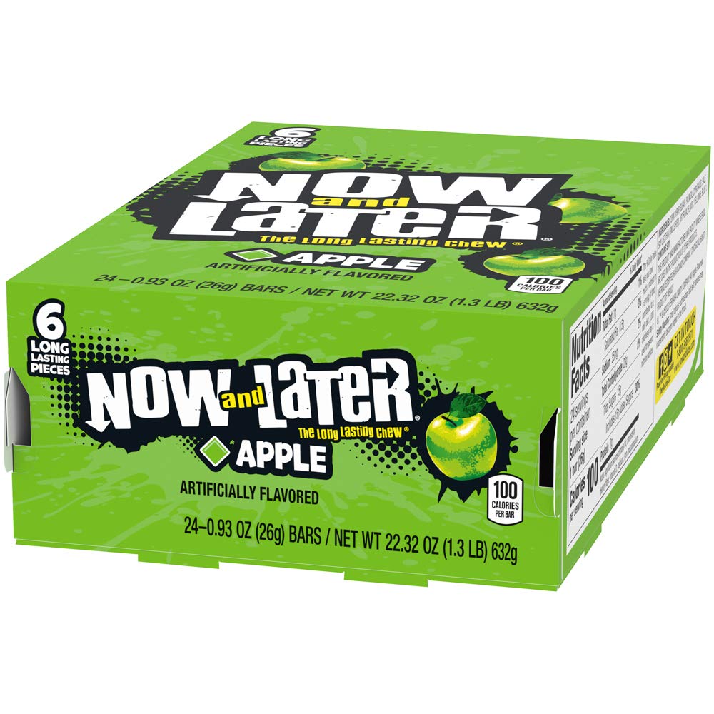 Now and Later 24-pack display shows value and sharing potential.