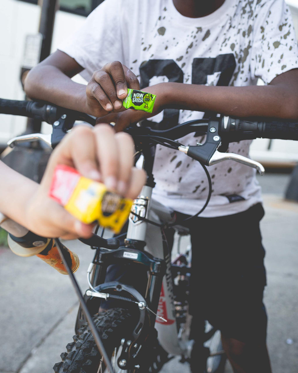 Now and Later banana bars on-the-go snack setting for busy days.