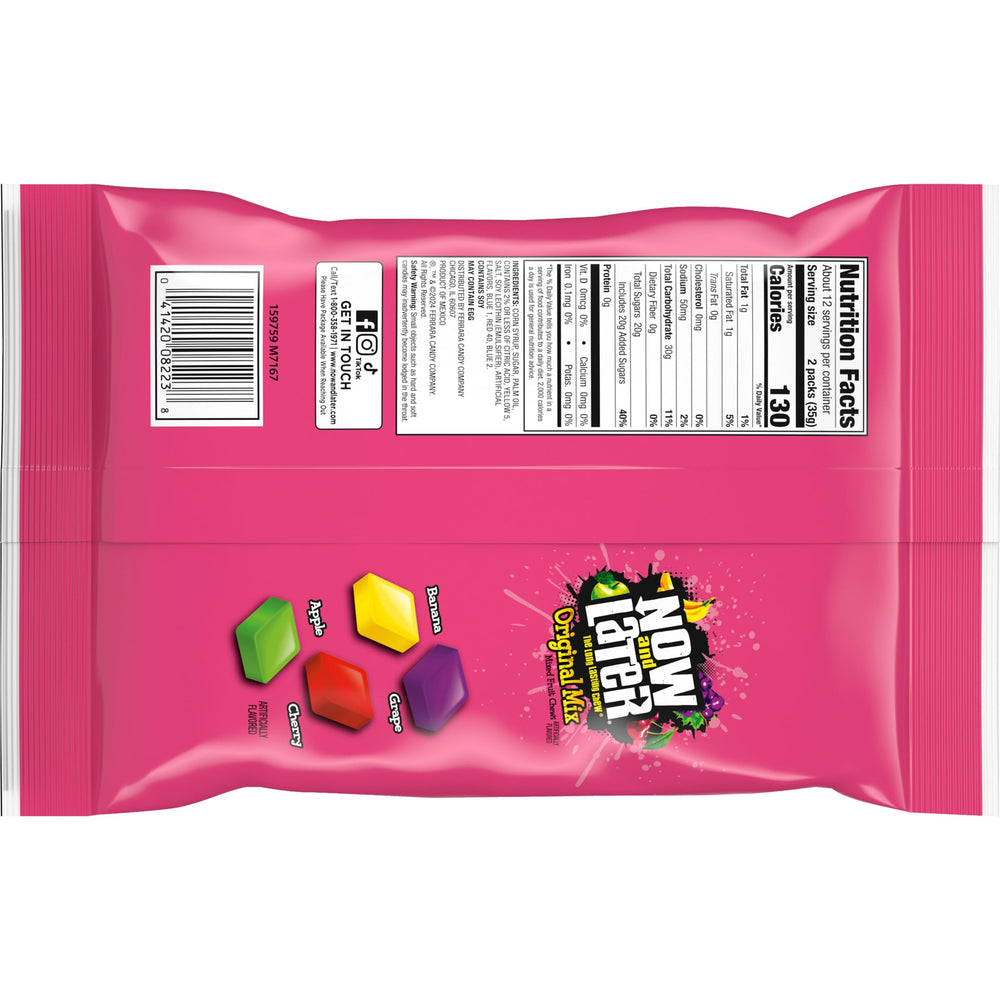 Now and Later Brooklyn heritage candy with long-lasting fruity chew.