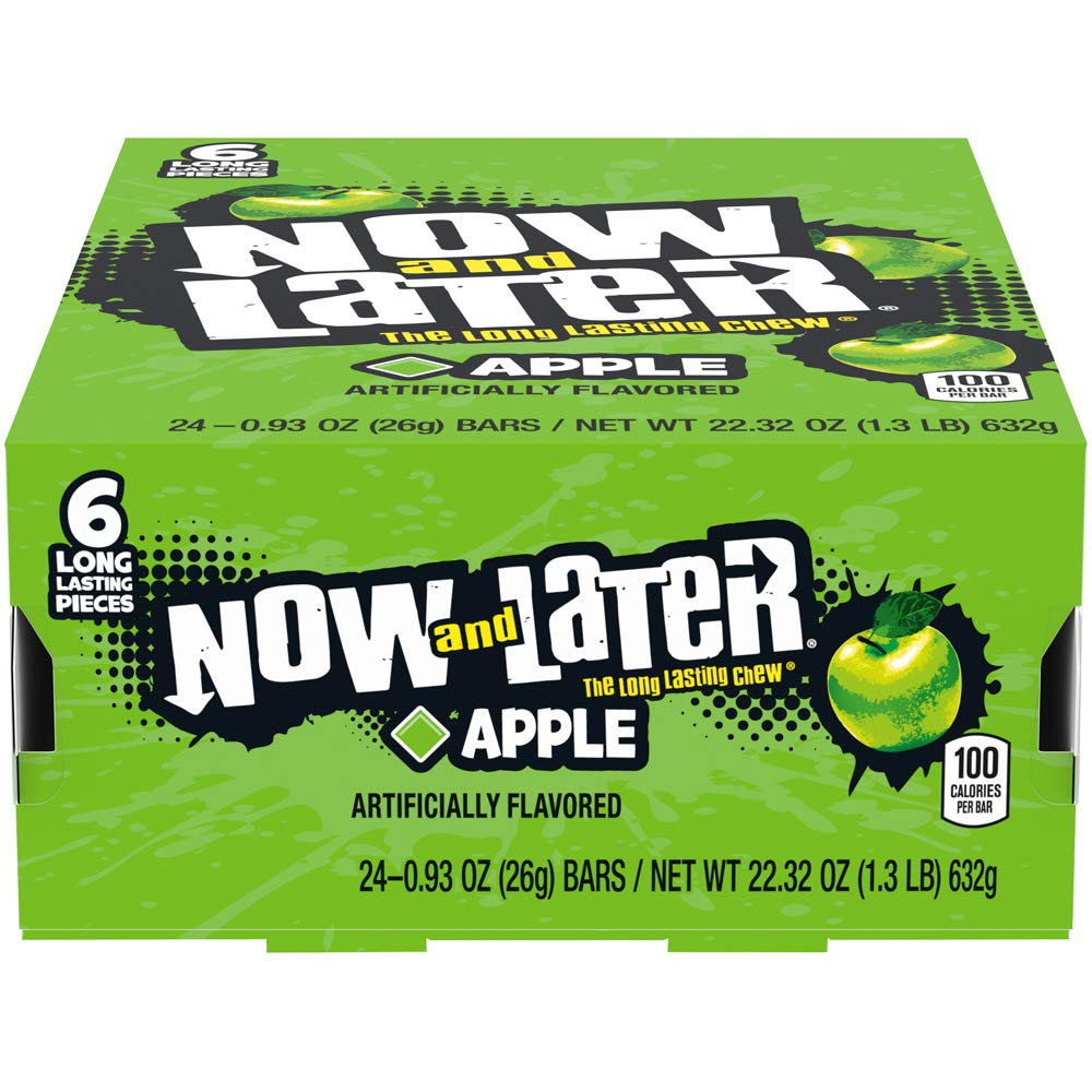 Now and Later individually wrapped squares for mess-free portability.