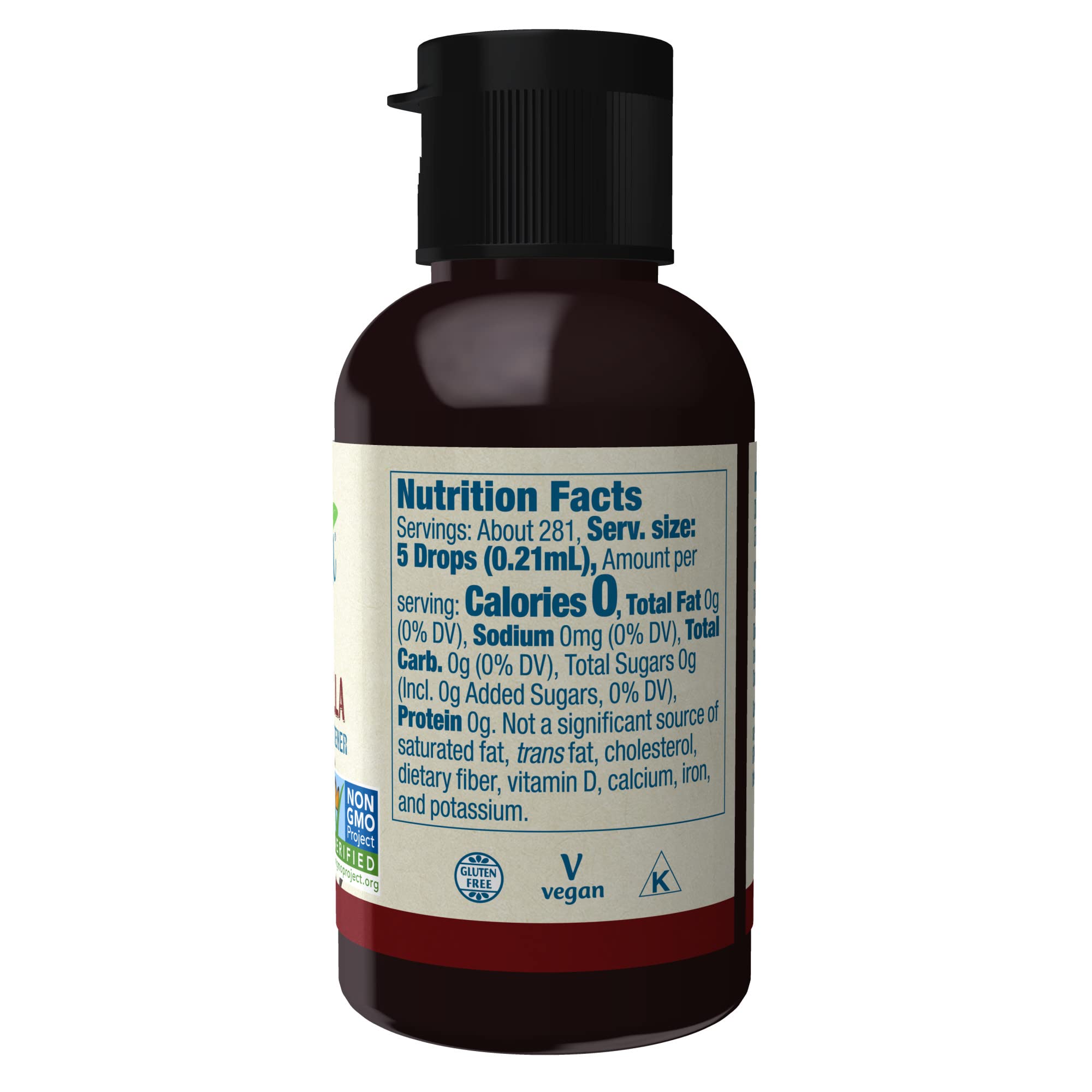 NOW Foods BetterStevia Cinnamon Vanilla liquid drops for zero-calorie sweetness