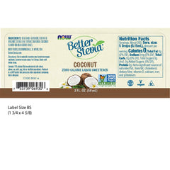NOW Foods BetterStevia Coconut drops with dropper for precise, zero-calorie sweetness